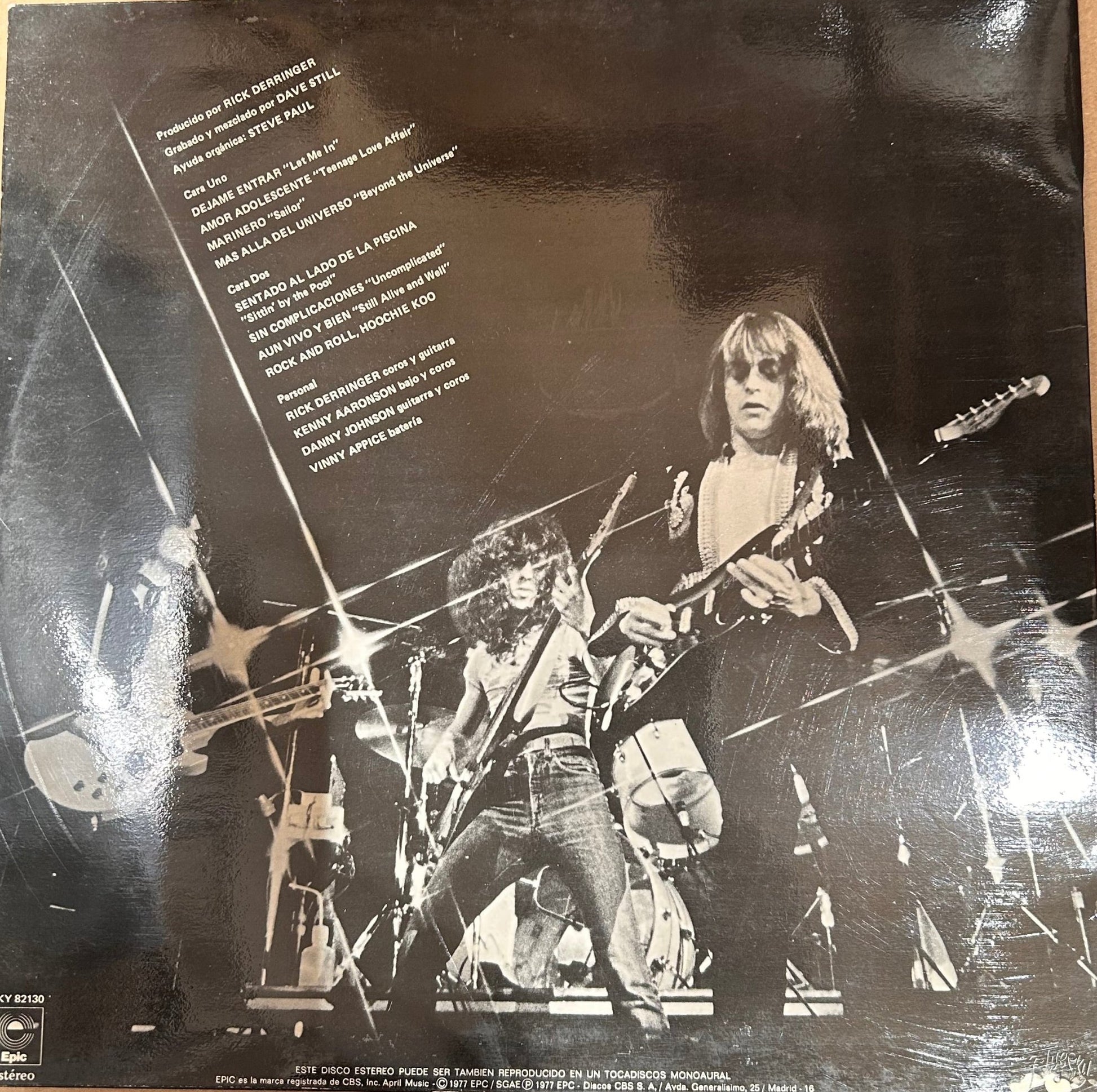 LP Derringer ‎– Live = En Vivo 2ª mano - DISCOS NAKASHA