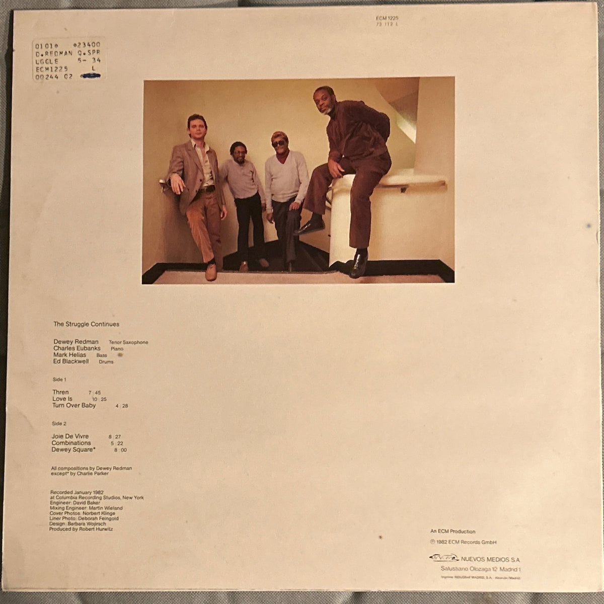 LP Dewey Redman Quartet ‎– The Struggle Continues 2ª Mano - DISCOS NAKASHA