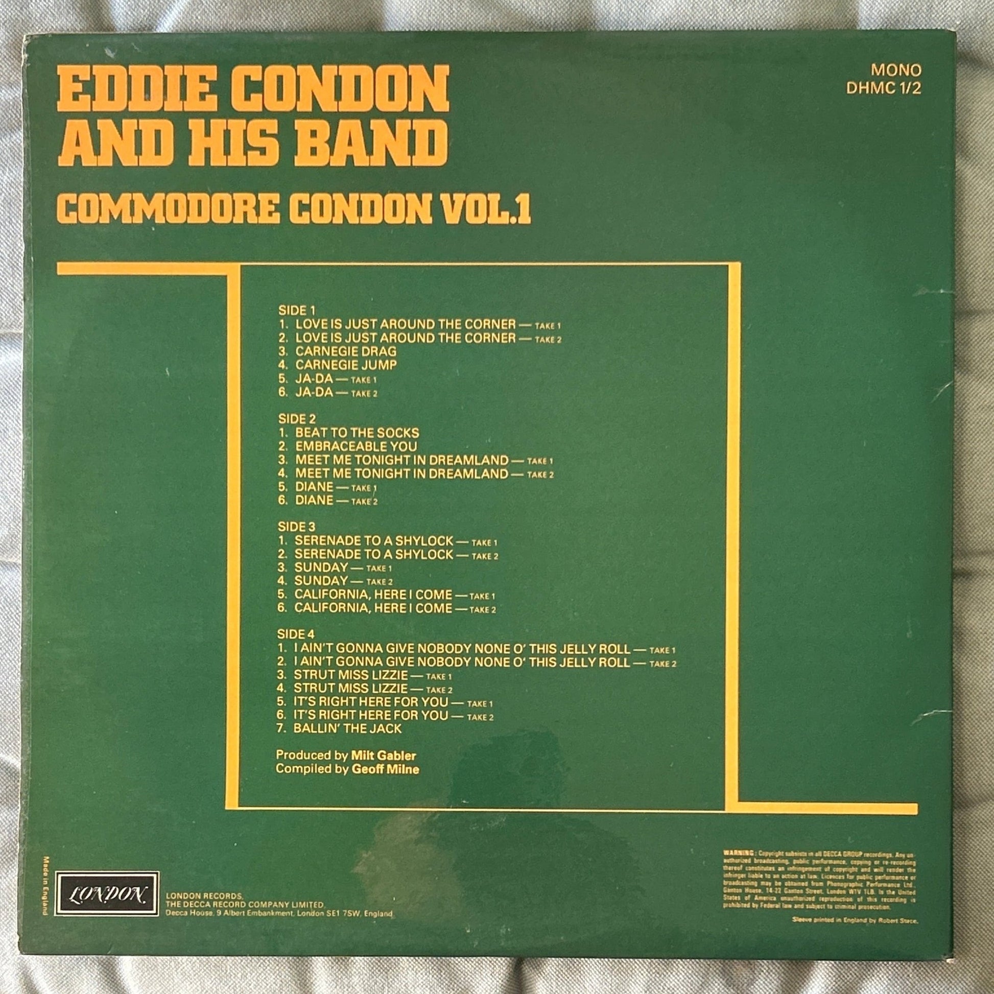 LP Eddie Condon And His Band ‎– Commodore Condon Vol. 1 2ª Mano - DISCOS NAKASHA
