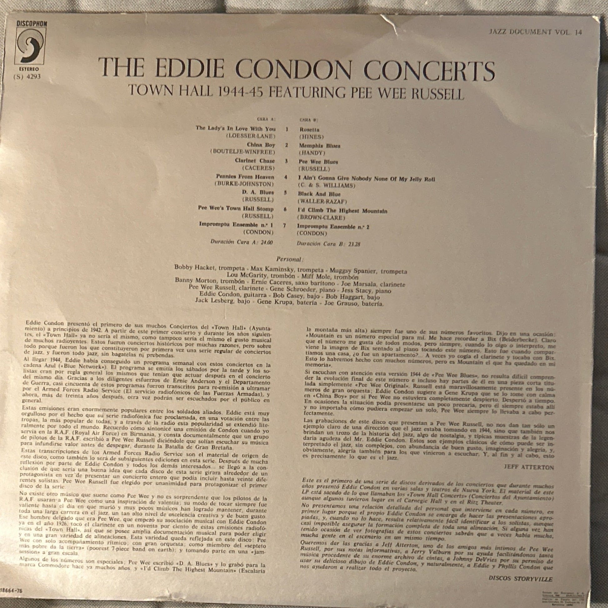 LP Eddie Condon – The Eddie Condon Concerts Con Pee Wee Russell 2ª Mano - DISCOS NAKASHA