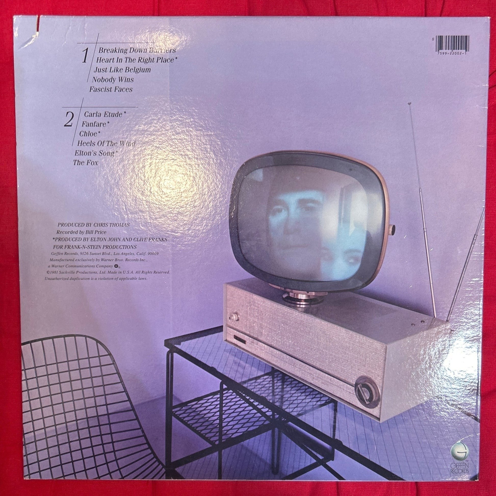 LP Elton John ‎– The Fox 2ª mano - DISCOS NAKASHA