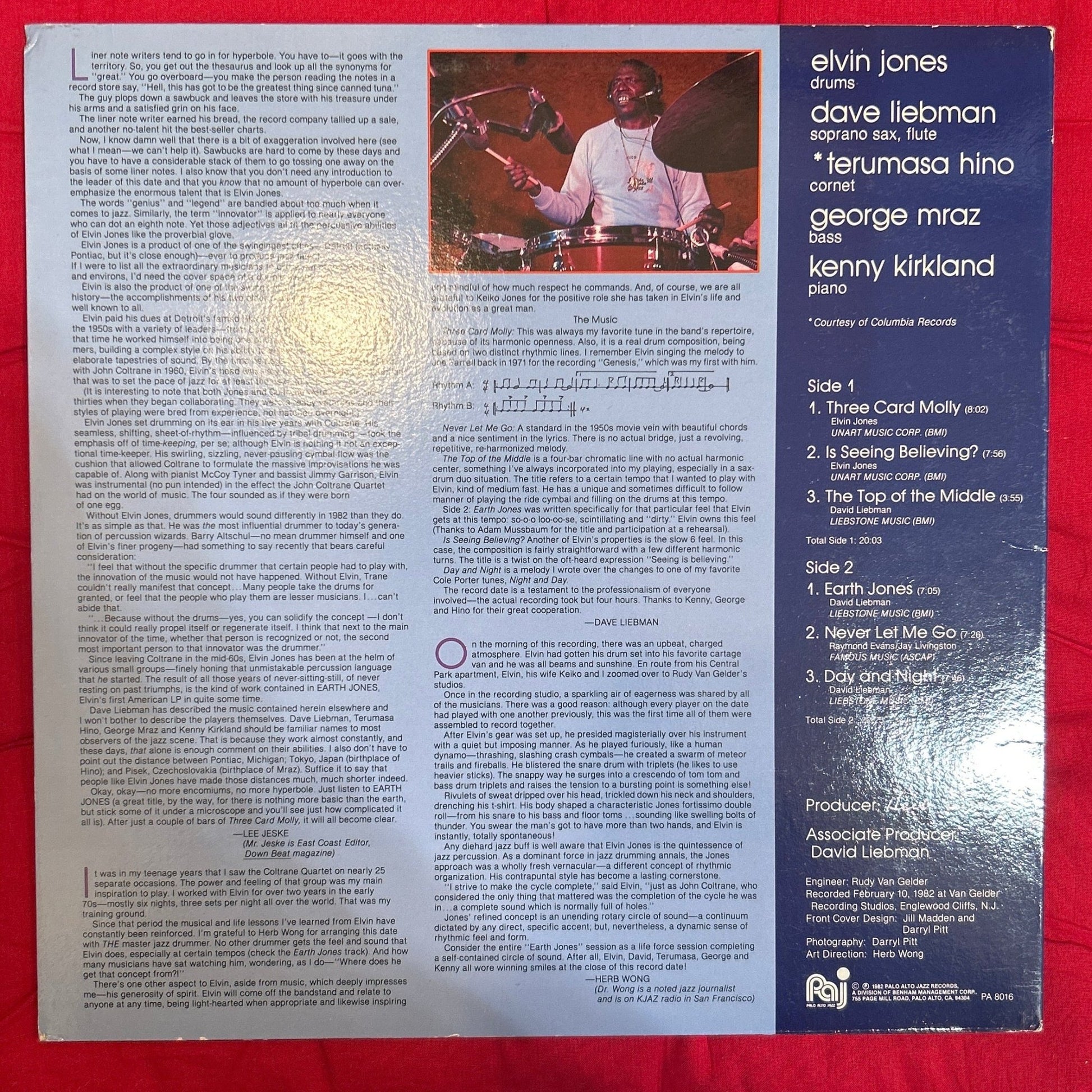 LP Elvin Jones ‎– Earth Jones Ed. USA 2ª Mano - DISCOS NAKASHA