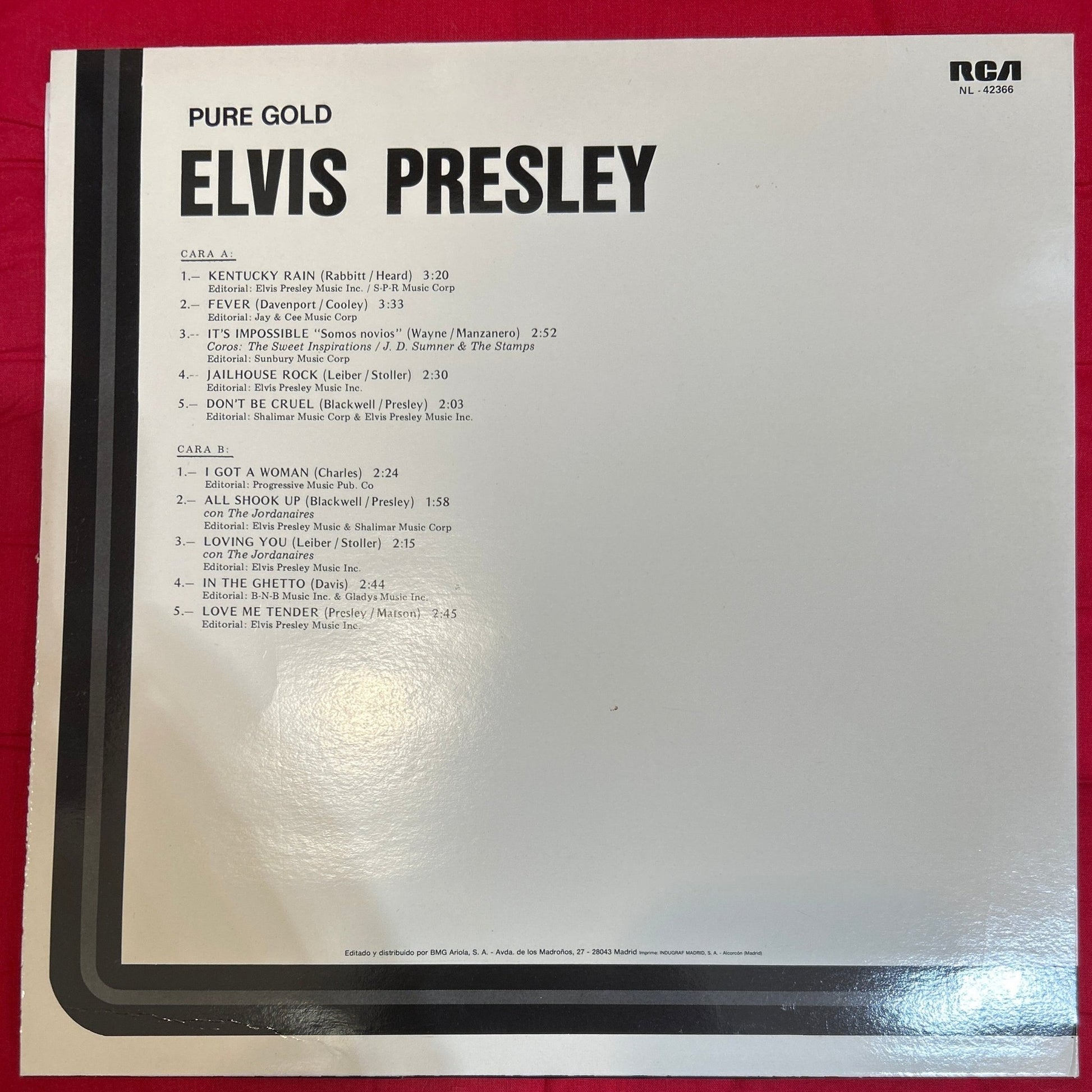 LP Elvis Presley ‎– Pure Gold 2ª Mano - DISCOS NAKASHA