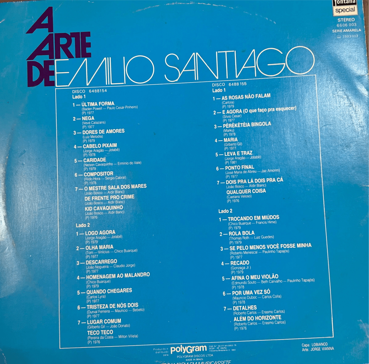 LP Emilio Santiago – A Arte De Emilio Santiago 2ª Mano - DISCOS NAKASHA