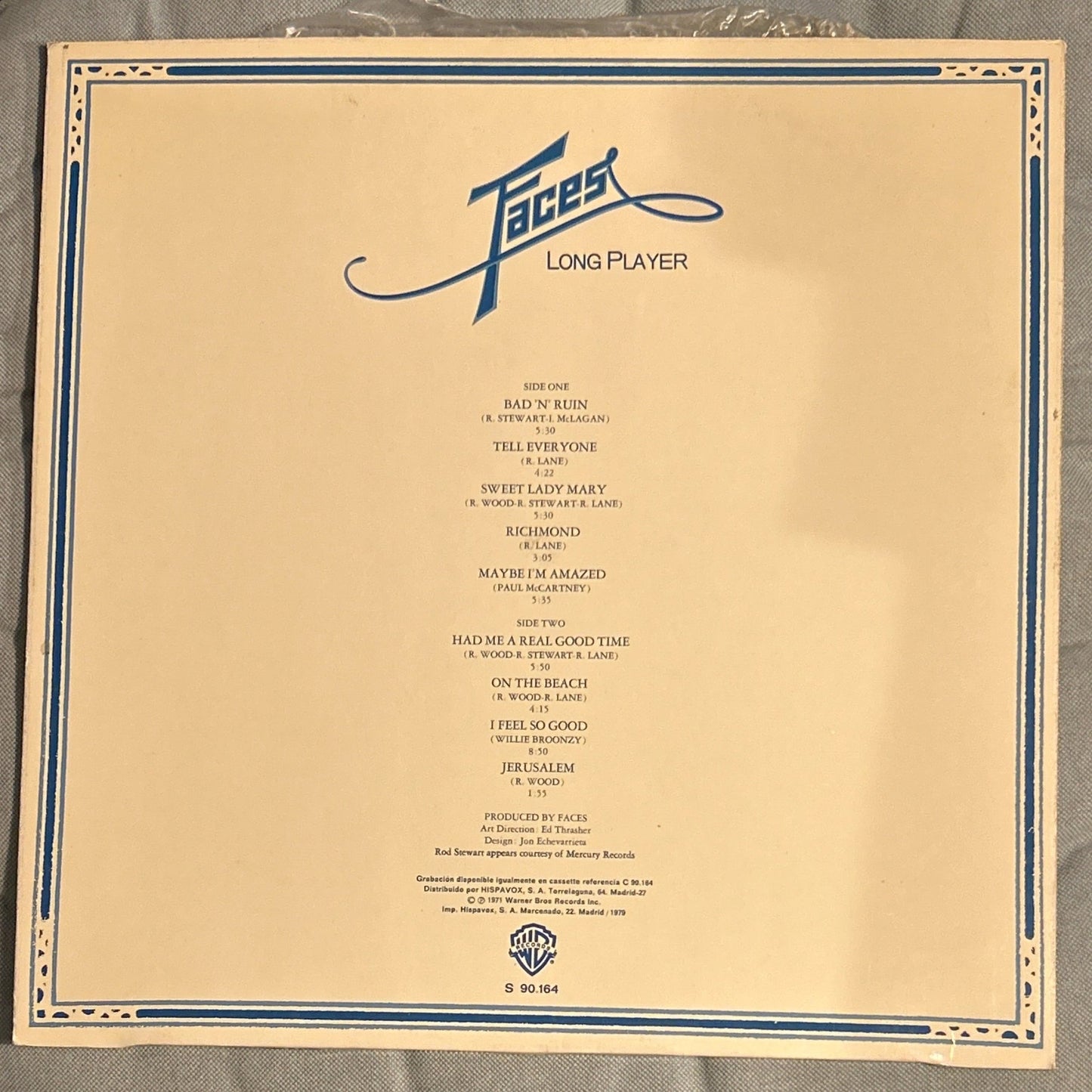 LP Faces Voz Solista Rod Stewart ‎– Long Player 2ª Mano - DISCOS NAKASHA