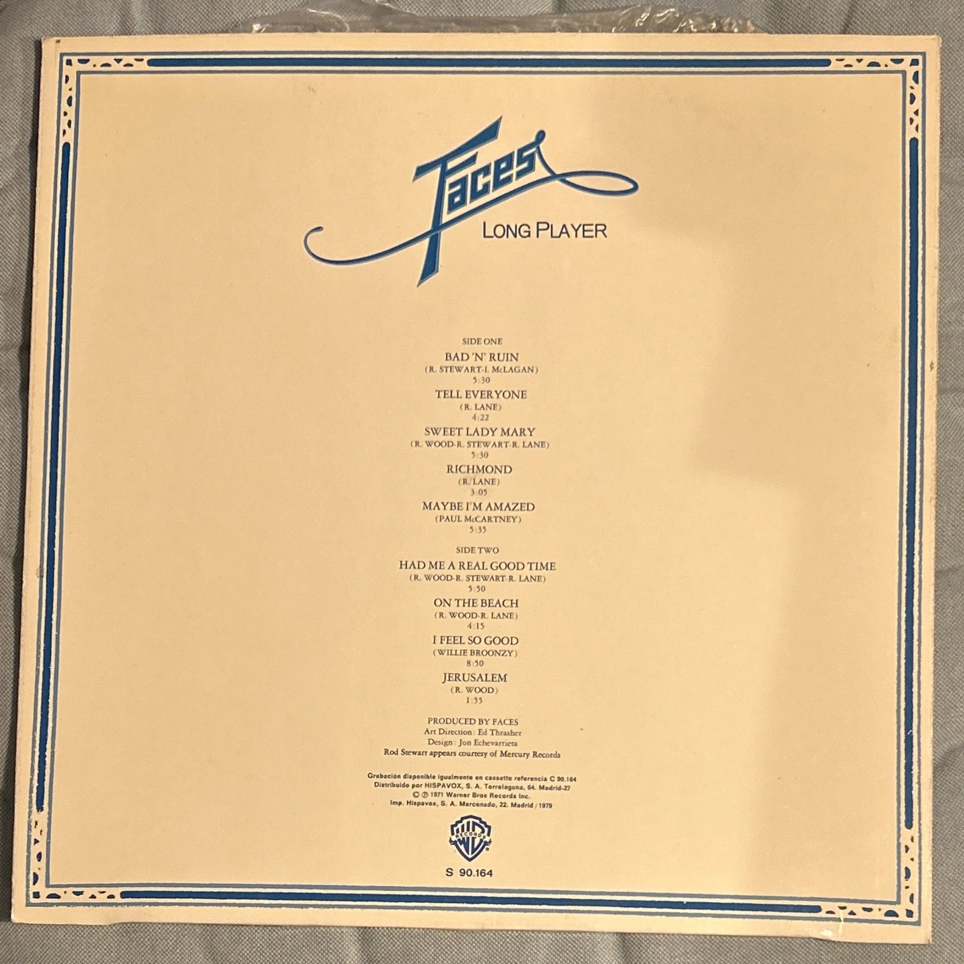 LP Faces Voz Solista Rod Stewart ‎– Long Player 2ª Mano - DISCOS NAKASHA