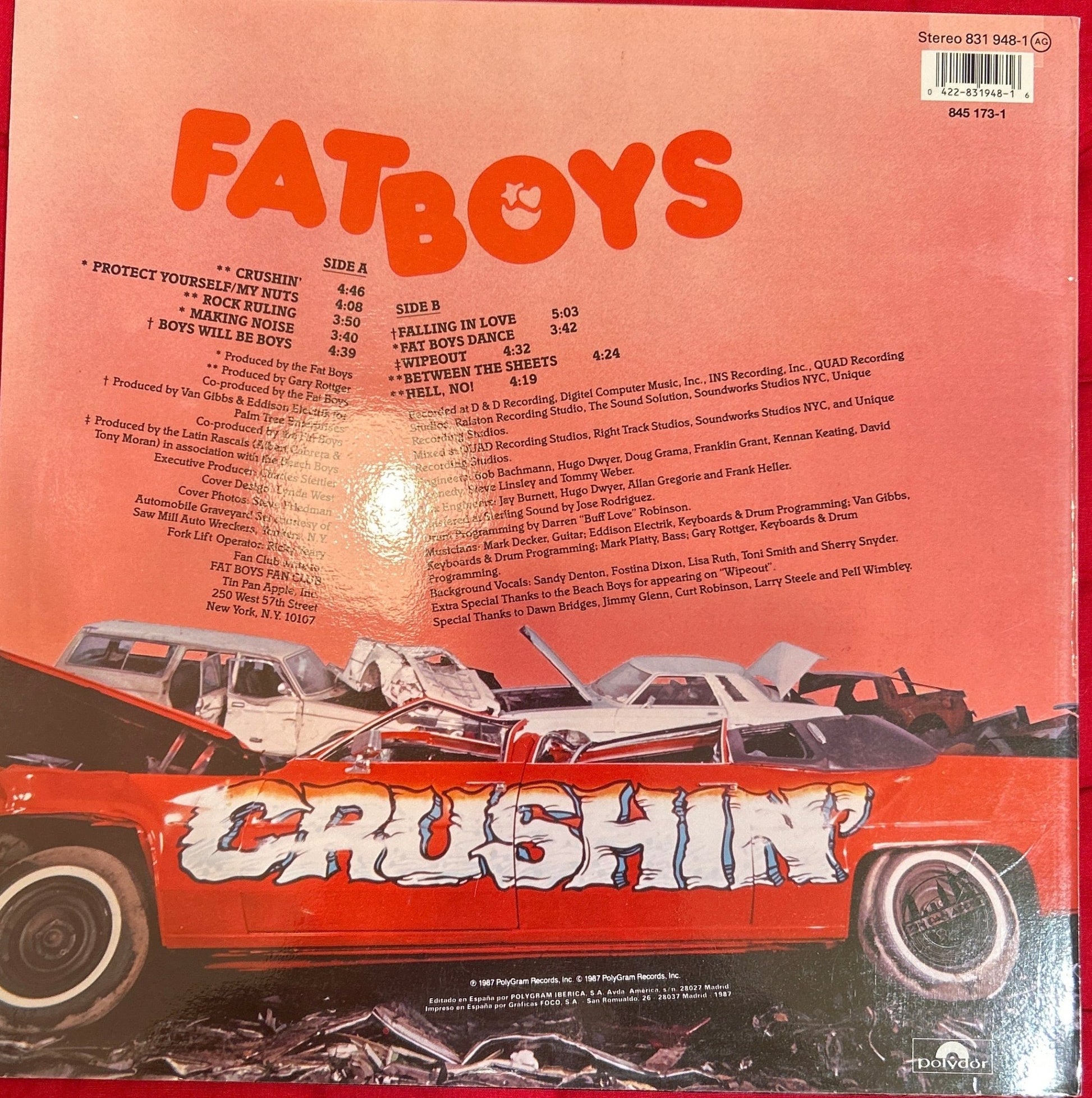 LP Fat Boys ‎– Crushin' 2ª Mano - DISCOS NAKASHA