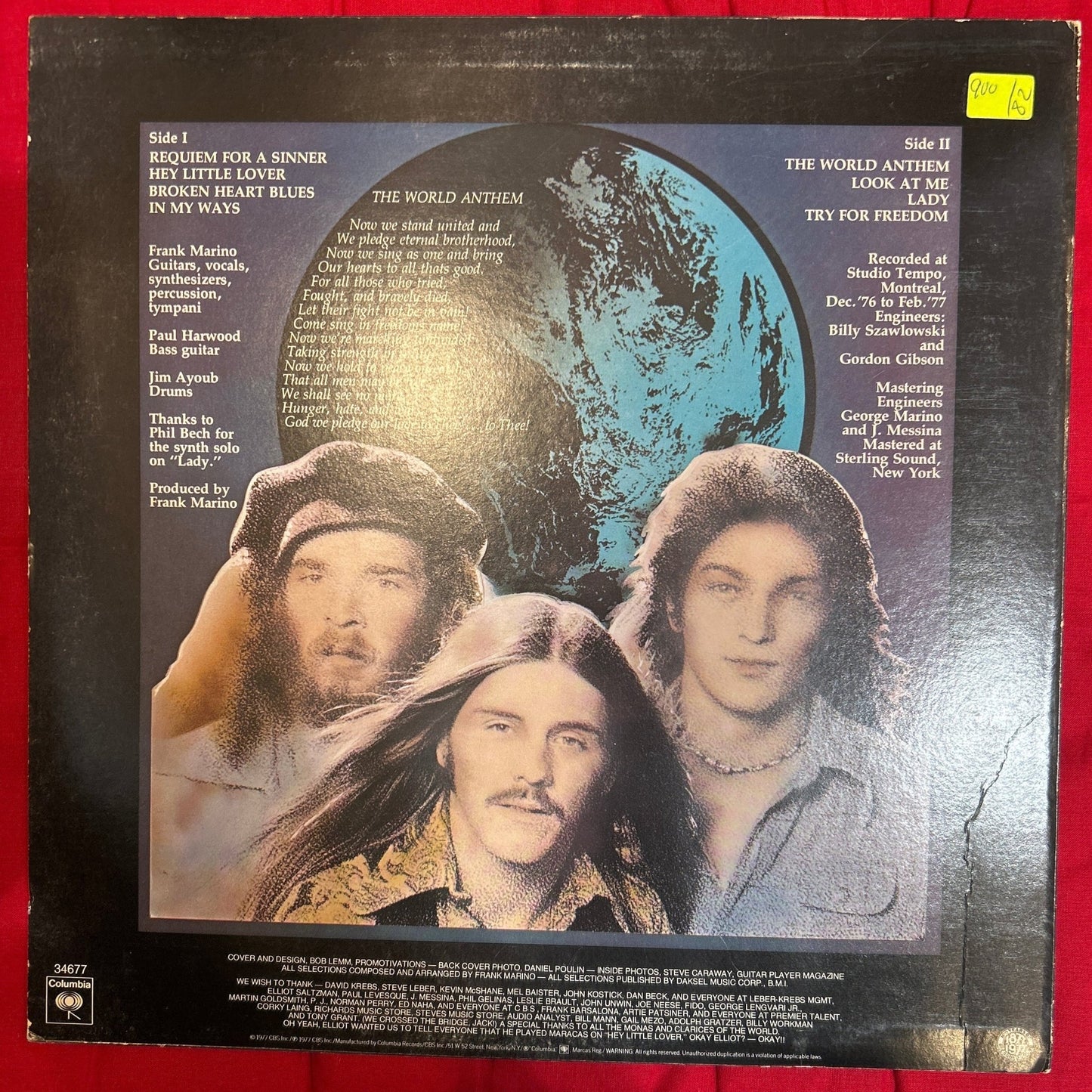 LP Frank Marino & Mahogany Rush ‎– World Anthem Ed. USA 2ª Mano - DISCOS NAKASHA