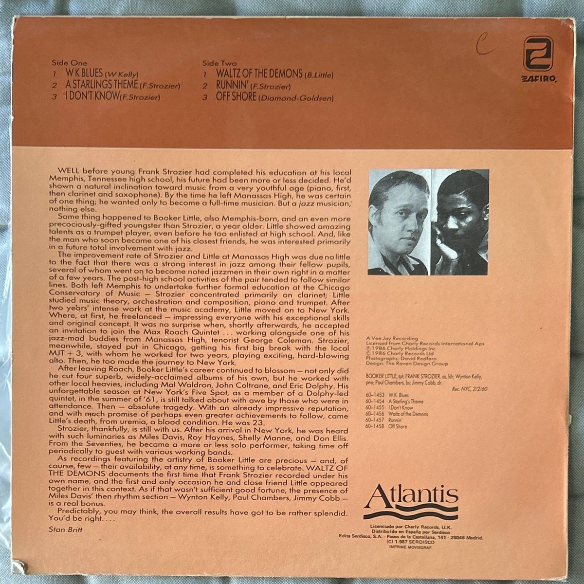 LP Frank Strozier, Booker Little ‎– Waltz Of The Demons 2ª Mano - DISCOS NAKASHA