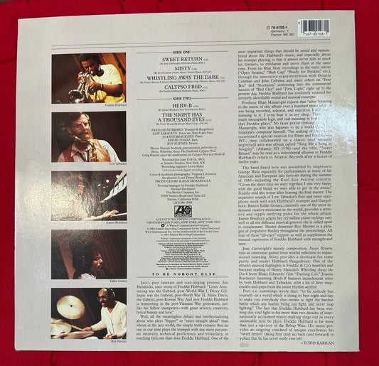LP Freddie Hubbard ‎– Sweet Return 2ª Mano - DISCOS NAKASHA