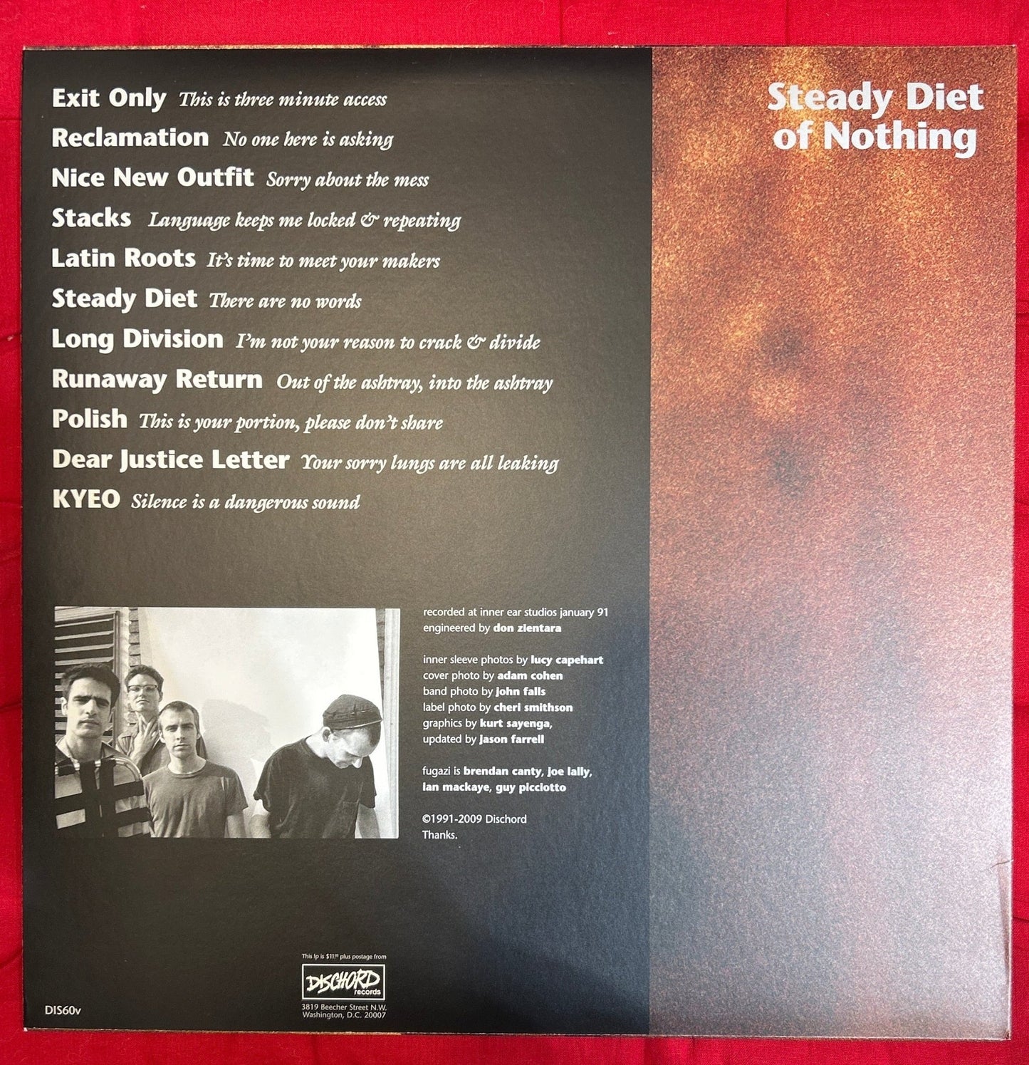 LP Fugazi ‎– Steady Diet Of Nothing 2ª Mano - DISCOS NAKASHA