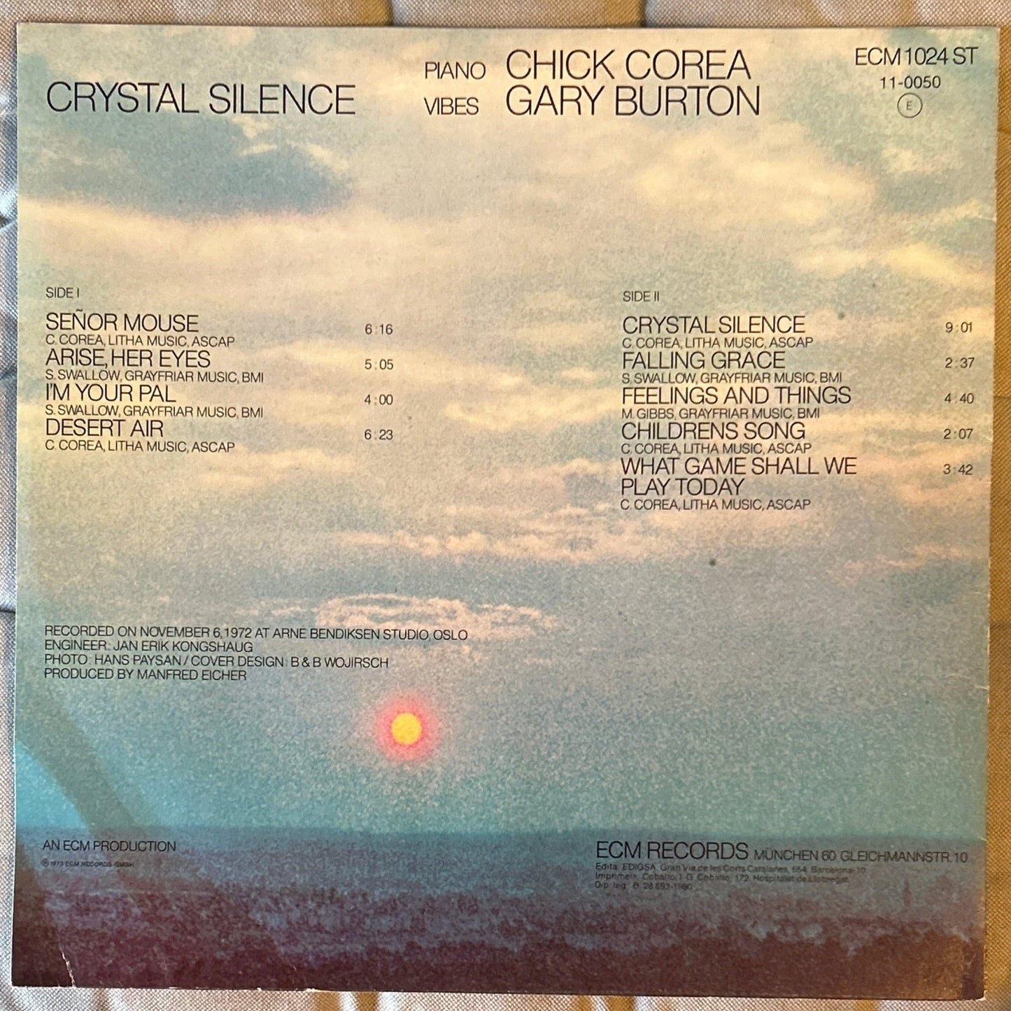 LP Gary Burton / Chick Corea ‎– Crystal Silence 2ª Mano - DISCOS NAKASHA
