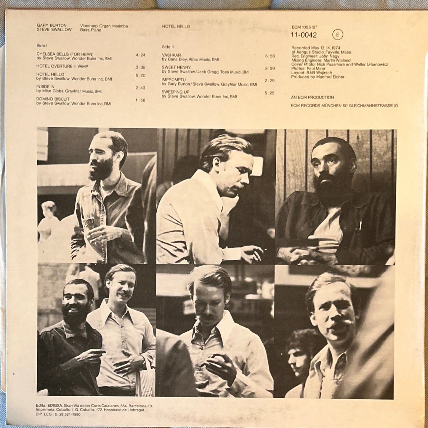 LP Gary Burton, Steve Swallow ‎– Hotel Hello 2ª Mano - DISCOS NAKASHA