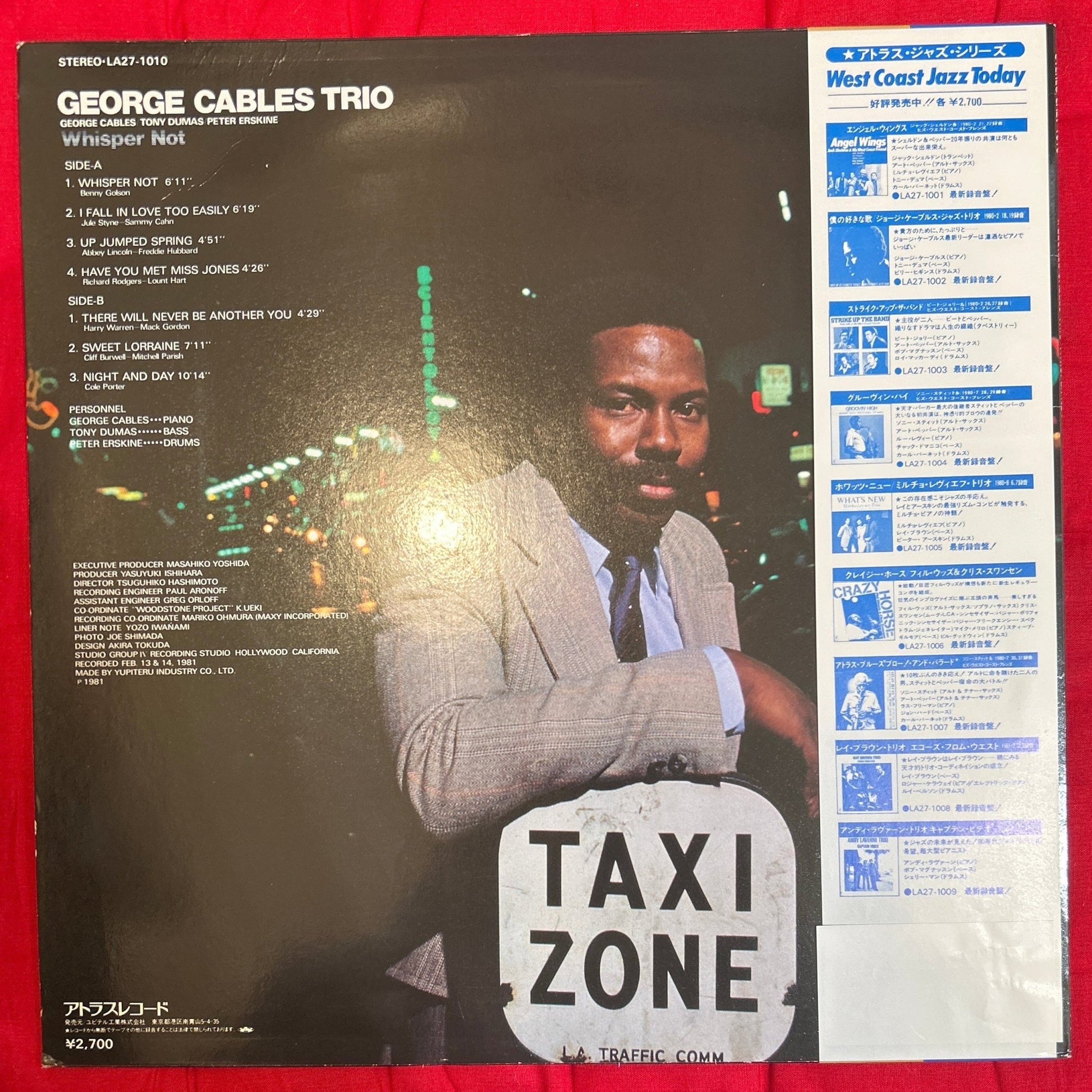 LP George Cables Trio ‎– Whisper Not Ed. Japonesa 2ª Mano - DISCOS NAKASHA