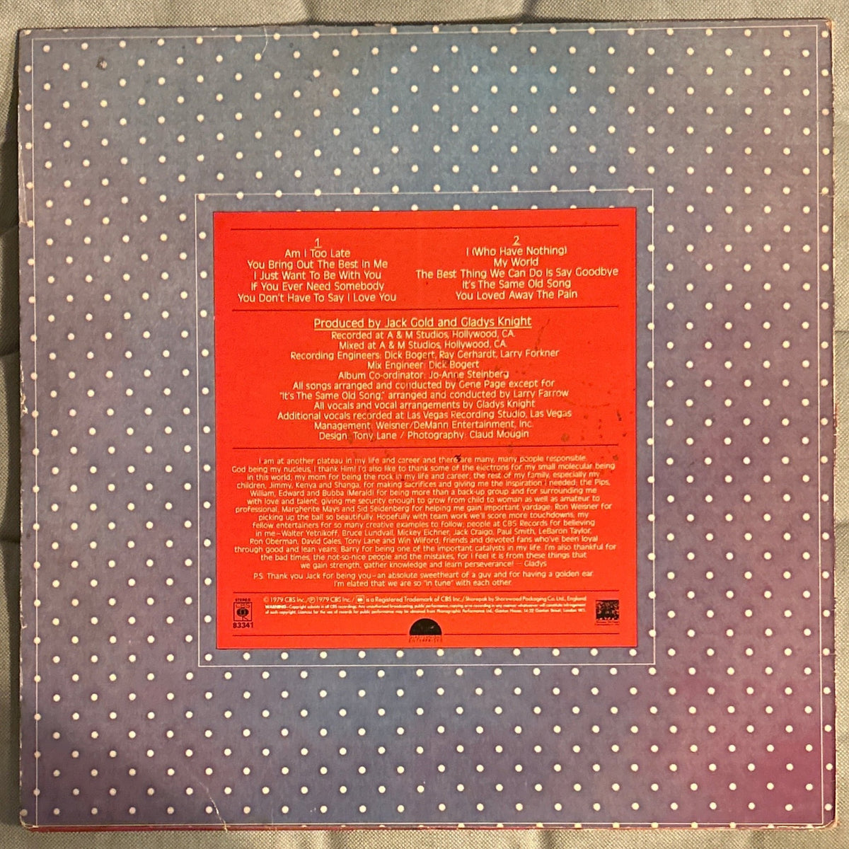 LP Gladys Knight ‎– Gladys Knight 2ª Mano - DISCOS NAKASHA