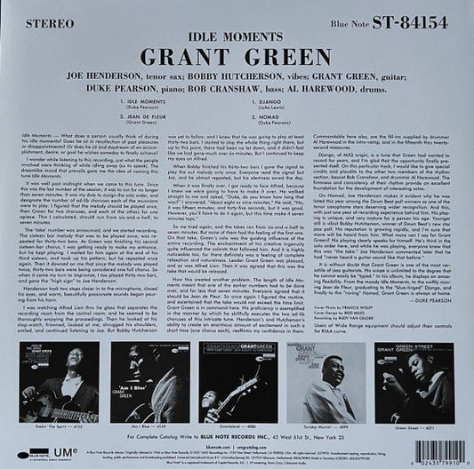 LP Grant Green ‎– Idle Moments Nuevo precintado - DISCOS NAKASHA