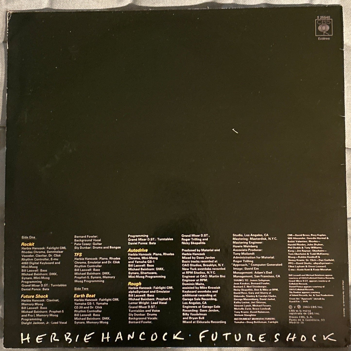 LP Herbie Hancock ‎– Future Shock 2ª Mano - DISCOS NAKASHA