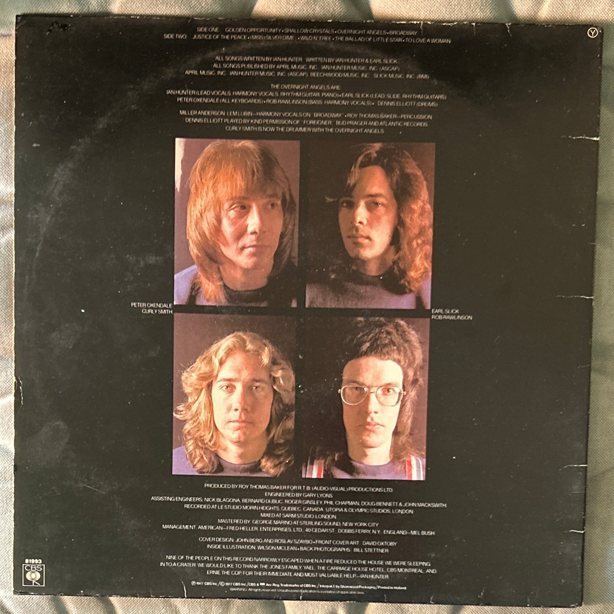 LP Ian Hunter ‎– Overnight Angels 2ª Mano - DISCOS NAKASHA