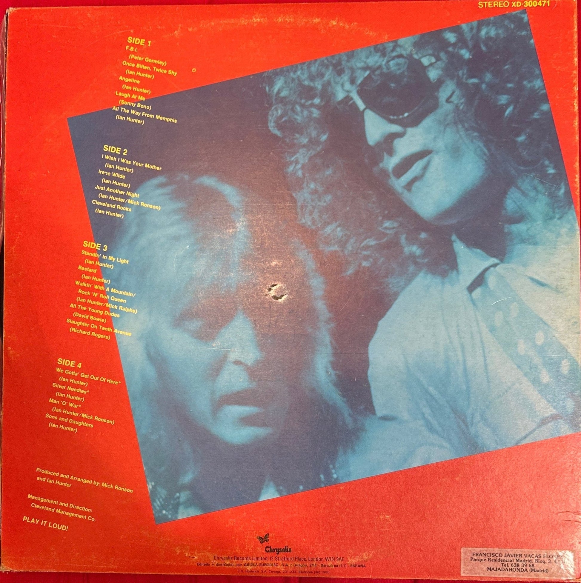 LP Ian Hunter ‎– Welcome To The Club - Live 2ª mano - DISCOS NAKASHA
