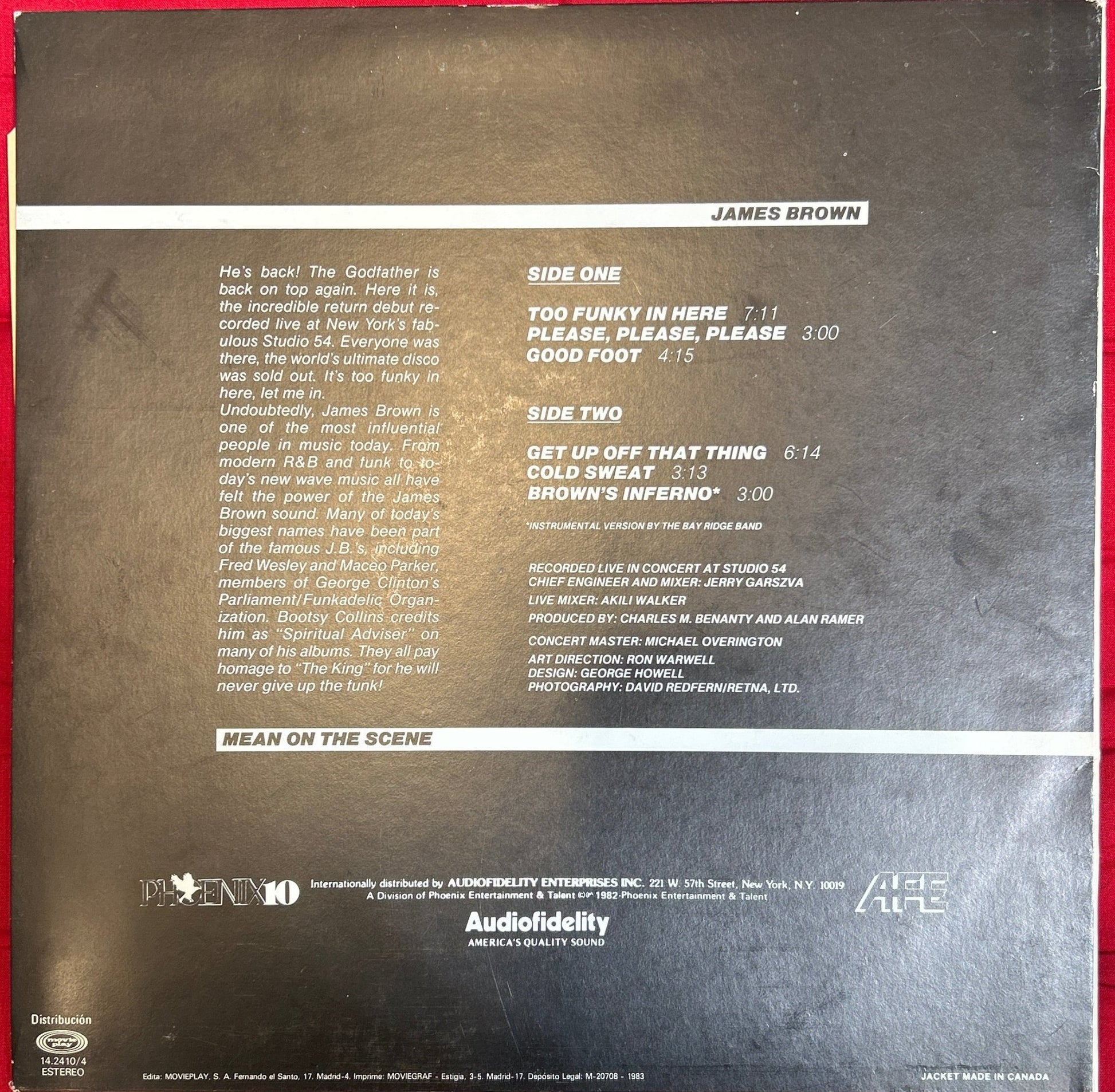 LP James Brown ‎– Mean On The Scene 2ª mano - DISCOS NAKASHA