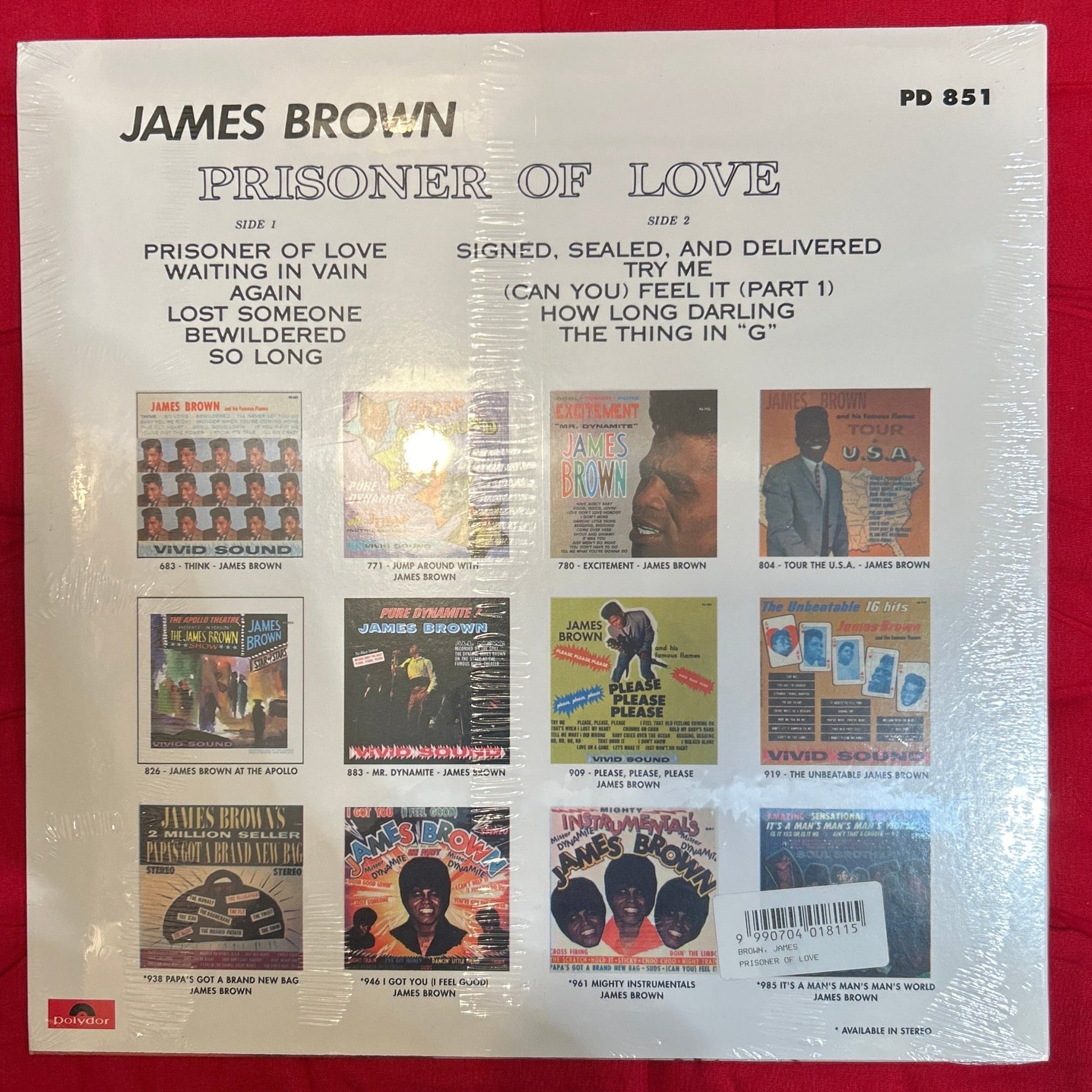 LP James Brown ‎– Prisoner Of Love Ed. Americana Nuevo precintado - DISCOS NAKASHA