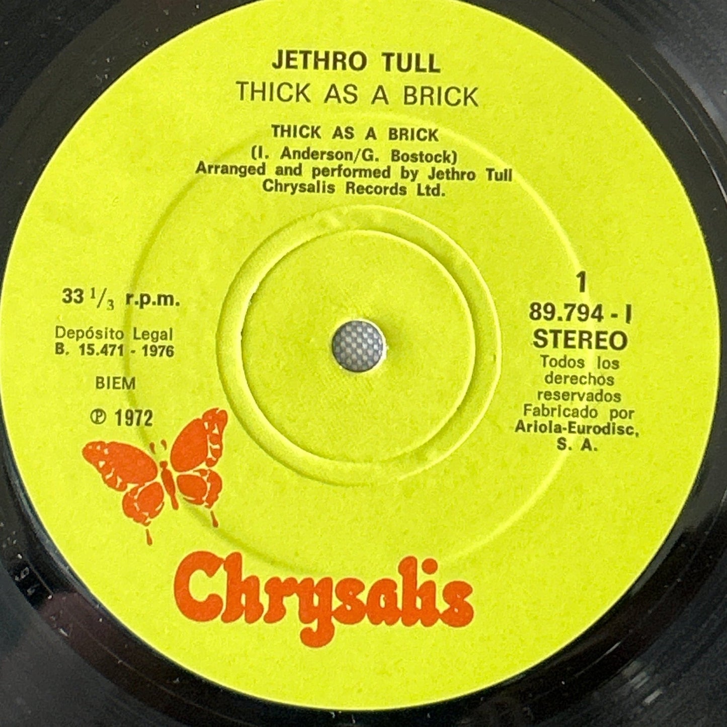 LP Jethro Tull ‎– Thick As A Brick 2ª Mano - DISCOS NAKASHA