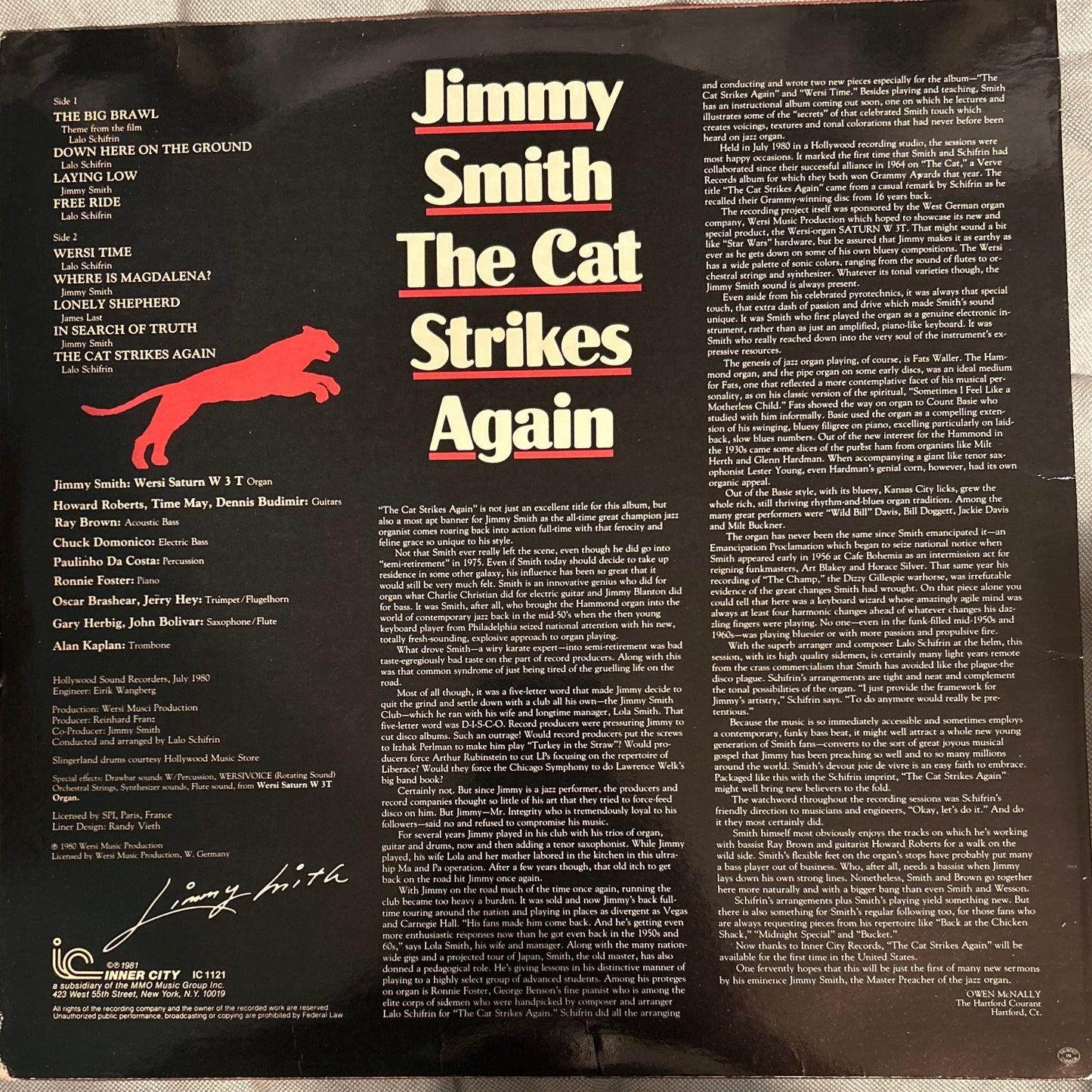 LP Jimmy Smith ‎– The Cat Strikes Again 2ª Mano - DISCOS NAKASHA