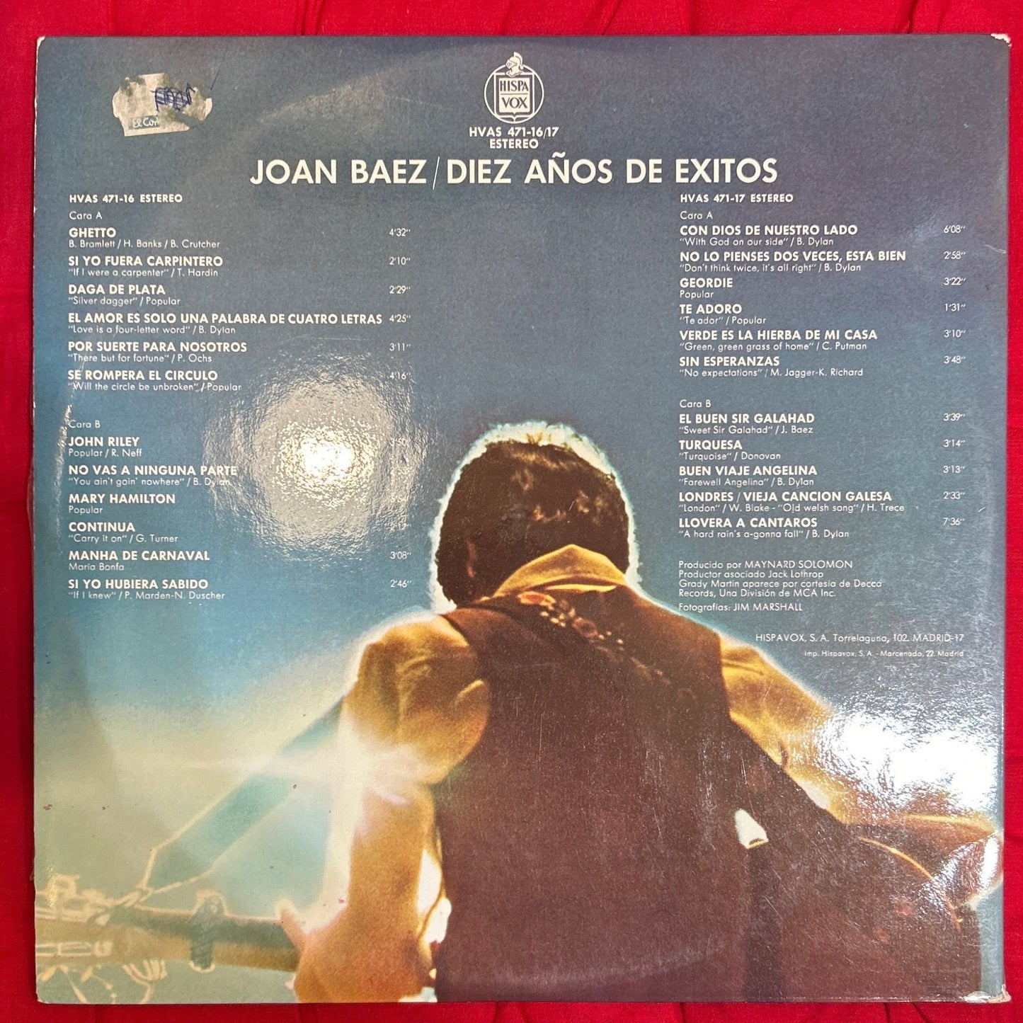 LP Joan Baez ‎– Diez Años De Éxitos 1960 - 1970 2ª Mano - DISCOS NAKASHA