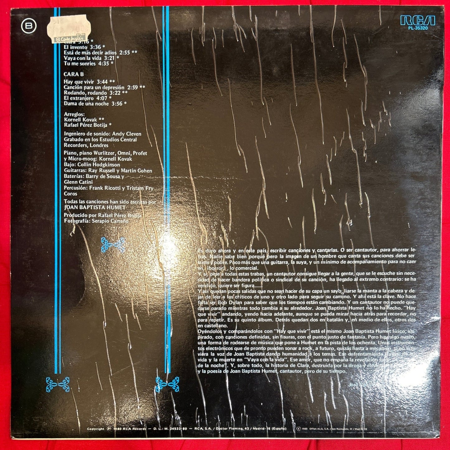 LP Joan Baptista Humet – Hay Que Vivir 2ª Mano (Producto exclusivo recogida en tienda) - DISCOS NAKASHA