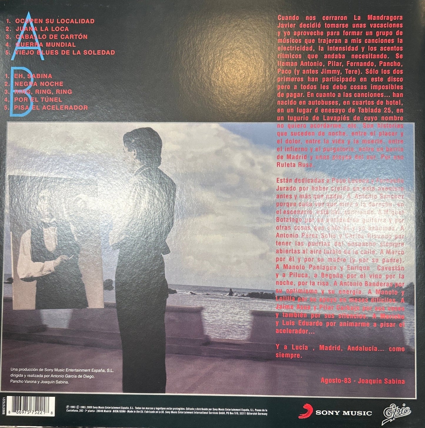 LP Joaquín Sabina – Ruleta Rusa 2ª Mano - DISCOS NAKASHA