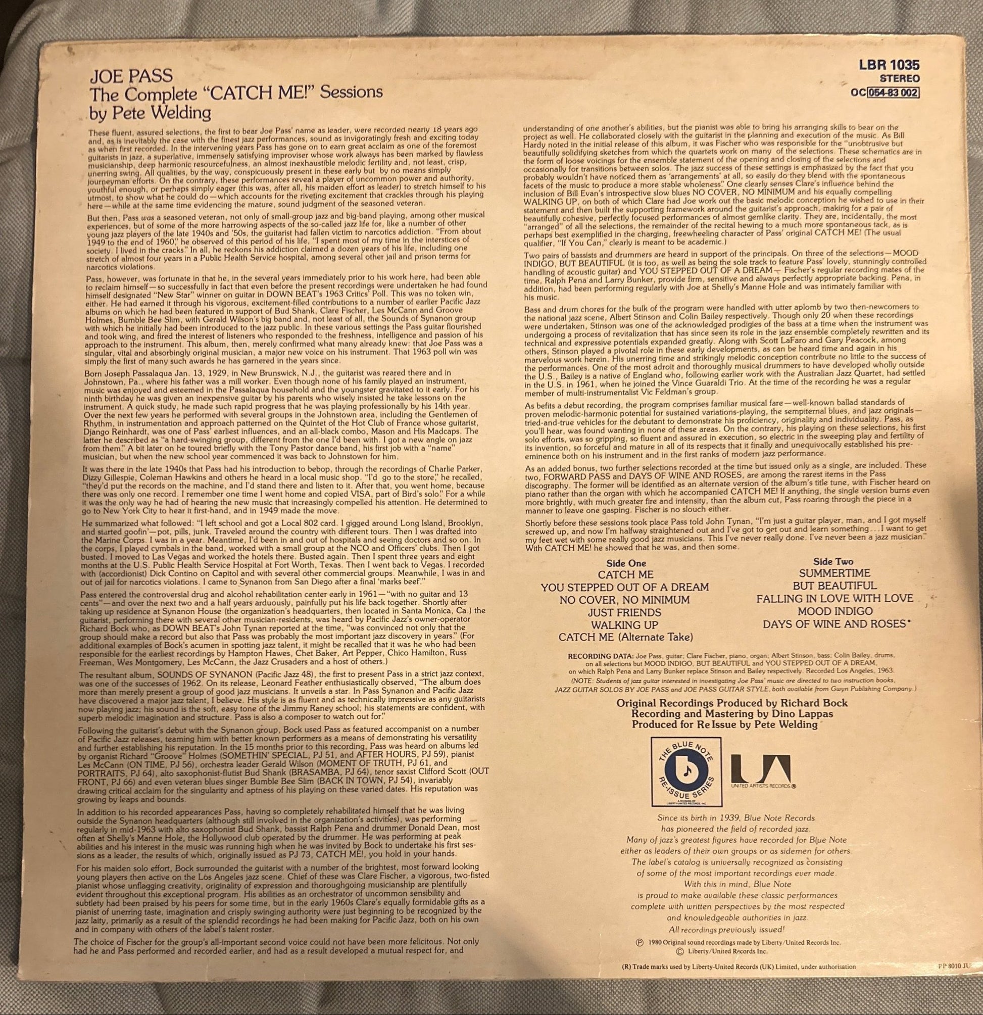 LP Joe Pass ‎– The Complete "Catch Me!" Sessions 2ª Mano - DISCOS NAKASHA