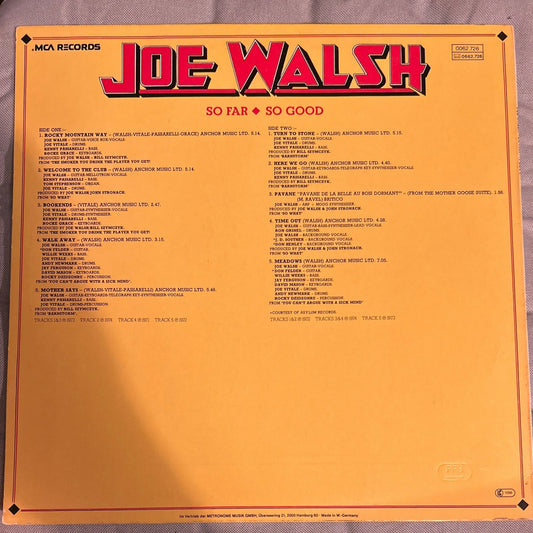 LP Joe Walsh ‎– So Far So Good 2ª Mano - DISCOS NAKASHA