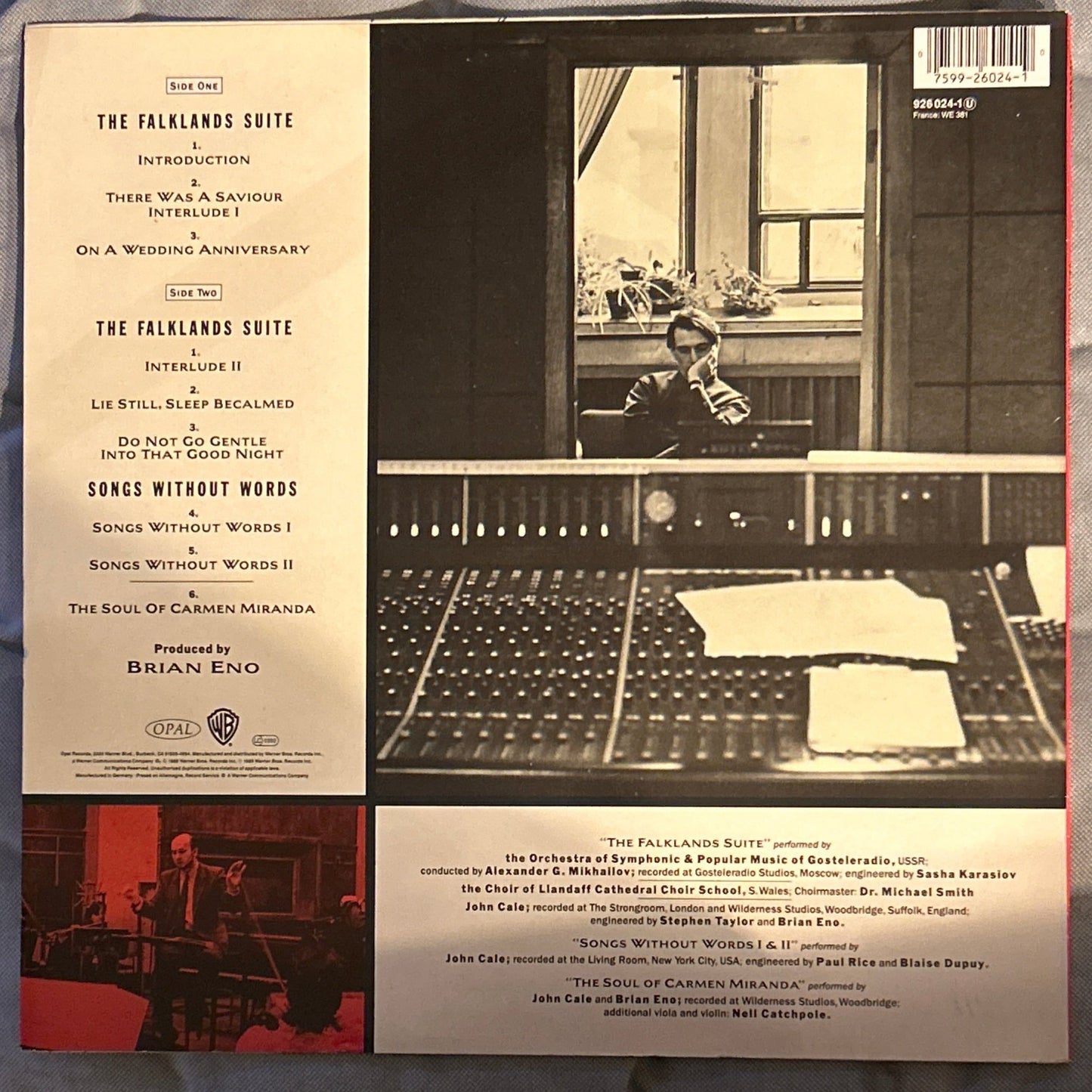 LP John Cale ‎– Words For The Dying 2ª Mano - DISCOS NAKASHA