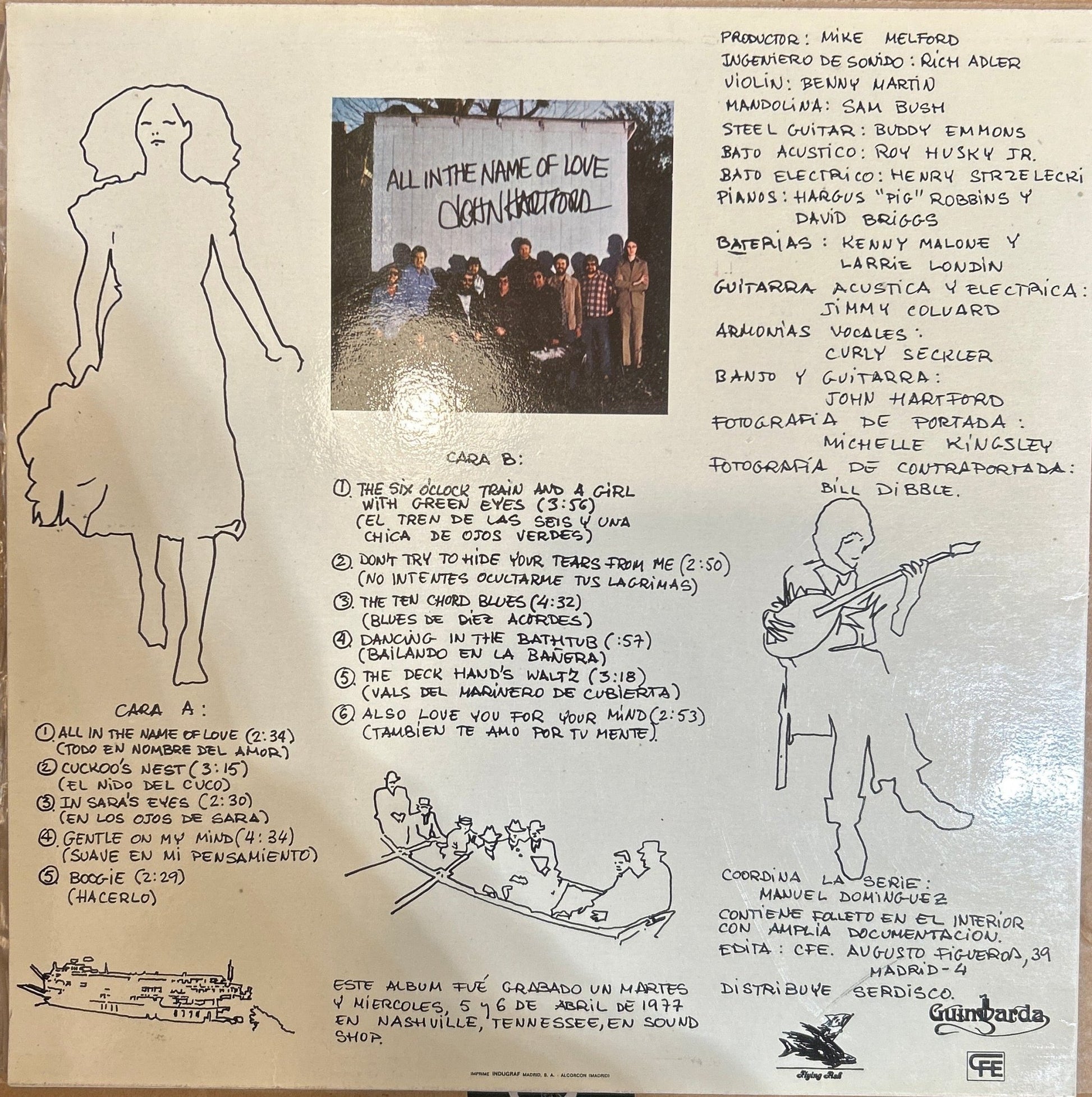 LP John Hartford ‎– Todo En Nombre Del Amor 2ª Mano - DISCOS NAKASHA