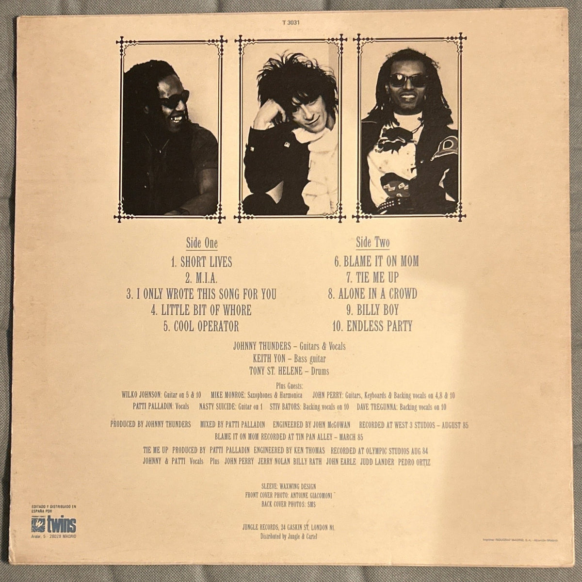 LP Johnny Thunders ‎– Que Sera, Sera 2ª Mano - DISCOS NAKASHA