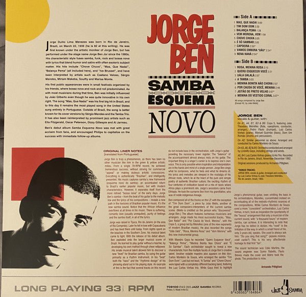 LP Jorge Ben – Samba Esquema Novo Nuevo precintado - DISCOS NAKASHA