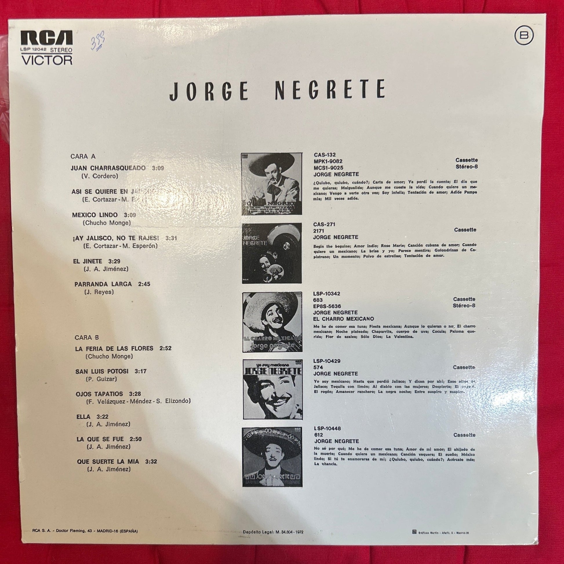 LP Jorge Negrete ‎– Recuerdos De Jorge Negrete 2ª Mano (Producto exclusivo recogida en tienda) - DISCOS NAKASHA