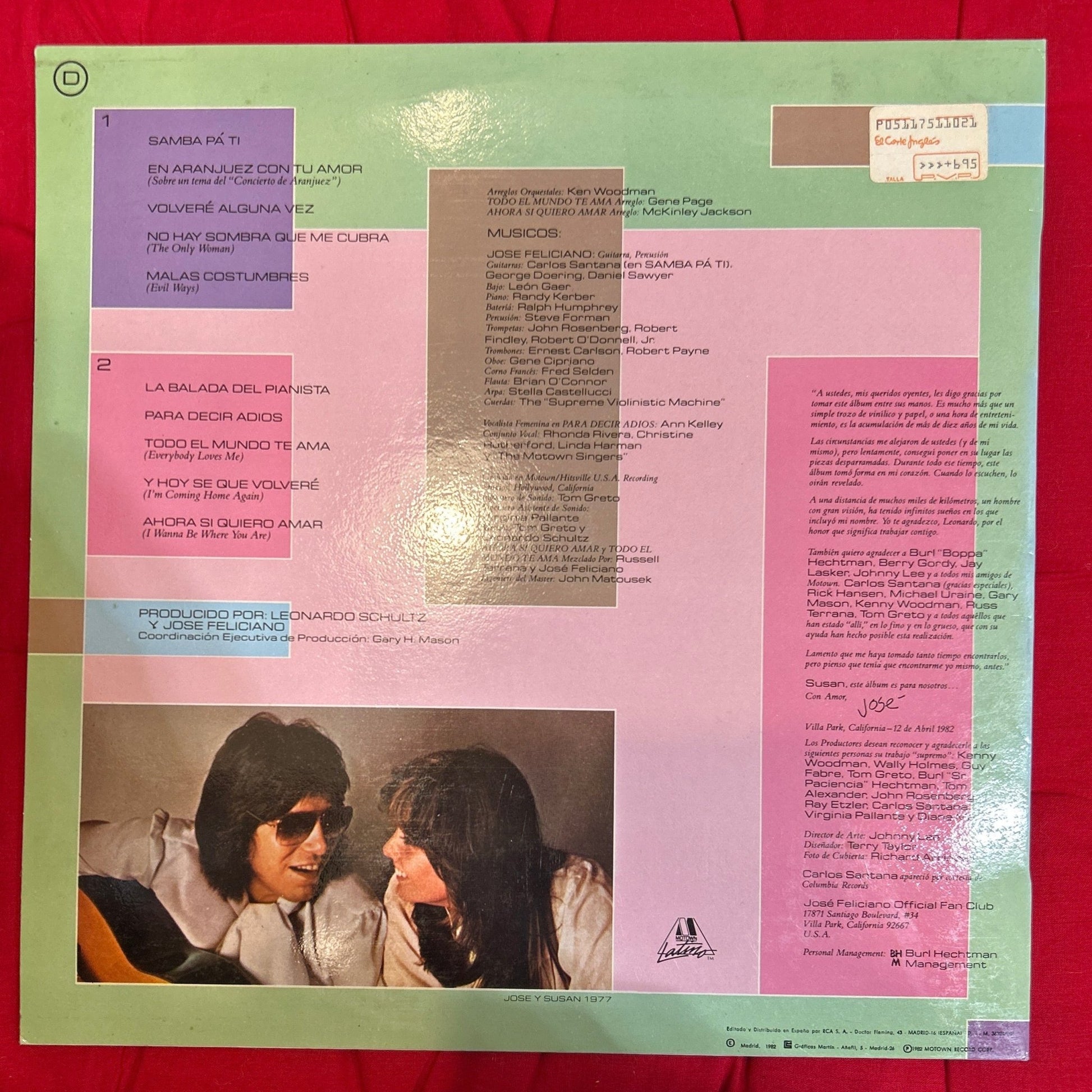 LP José Feliciano – Escenas De Amor 2ª mano (Producto exclusivo recogida en tienda) - DISCOS NAKASHA