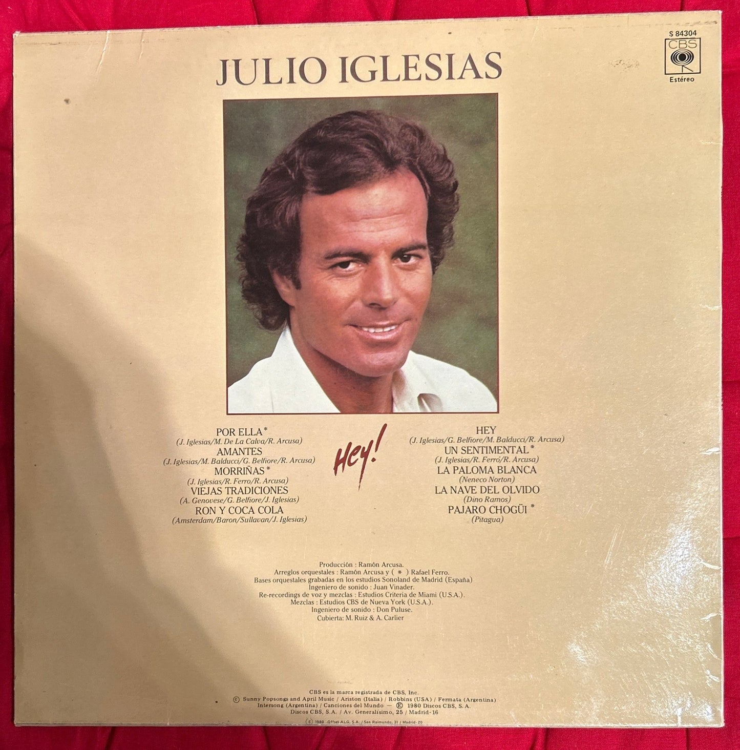 LP Julio Iglesias ‎– Hey! 2ª Mano - DISCOS NAKASHA