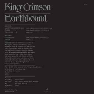 LP King Crimson ‎– Earthbound Nuevo precintado - DISCOS NAKASHA