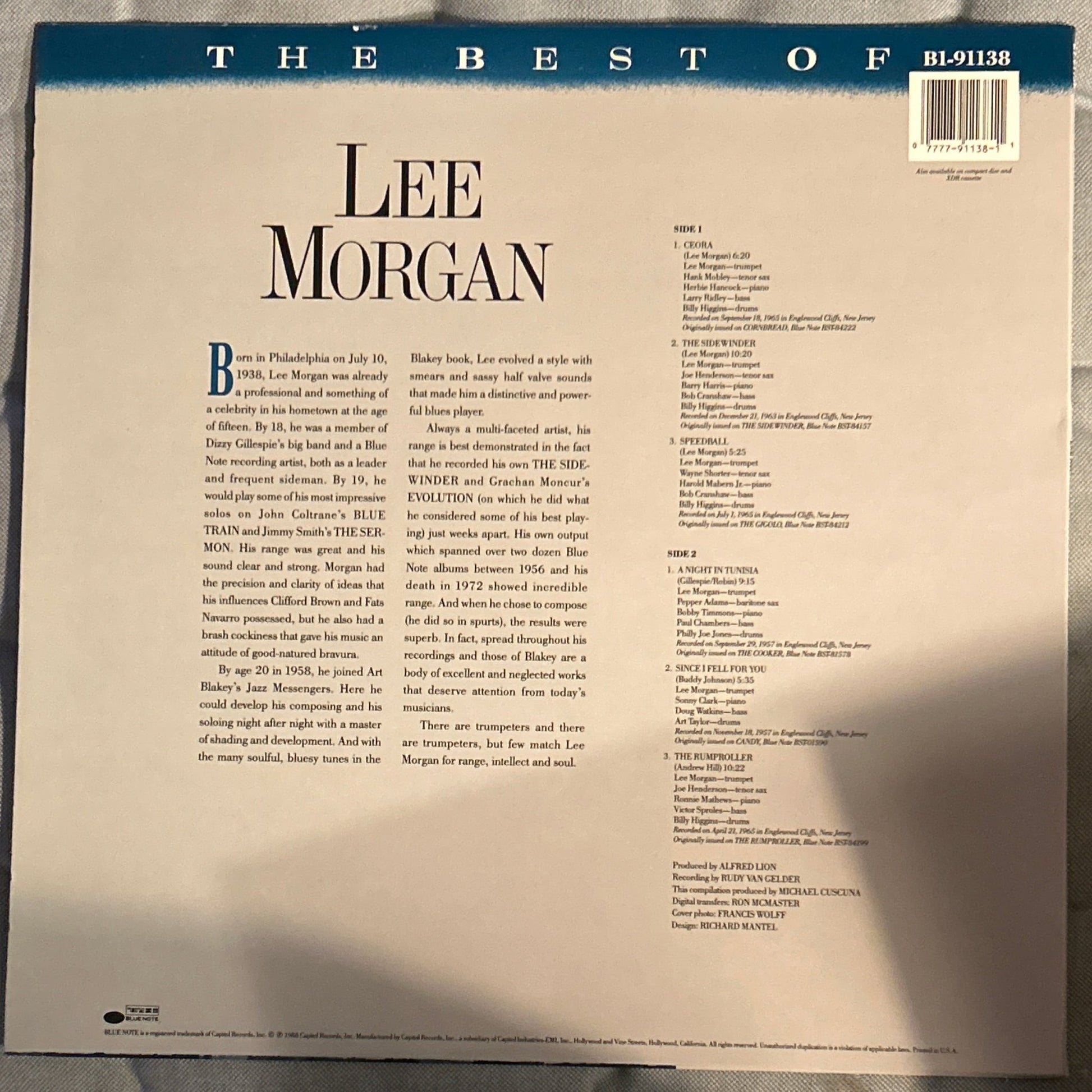 LP Lee Morgan ‎– The Best Of Lee Morgan 2ª Mano - DISCOS NAKASHA