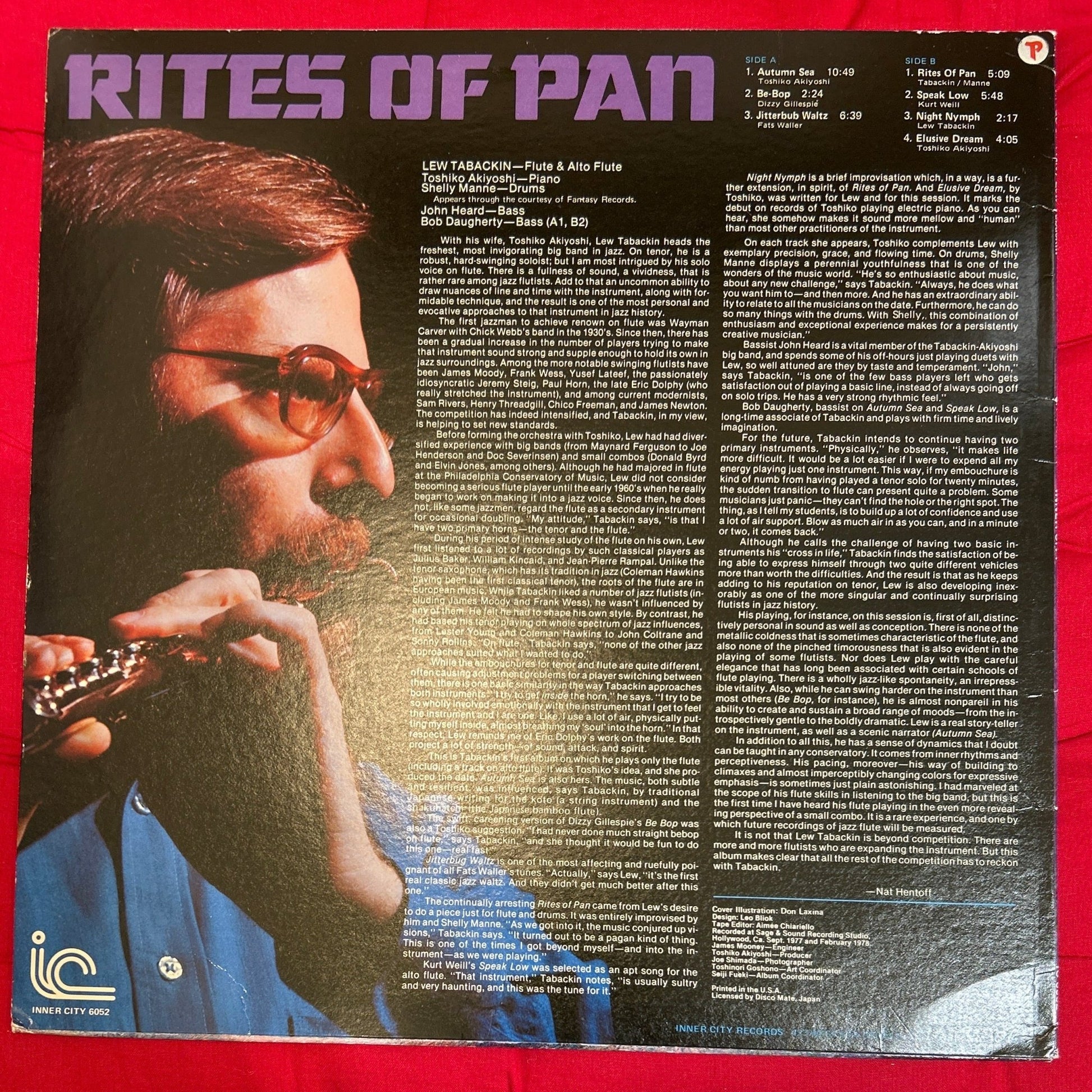 LP Lew Tabackin ‎– Rites Of Pan 2ª Mano - DISCOS NAKASHA