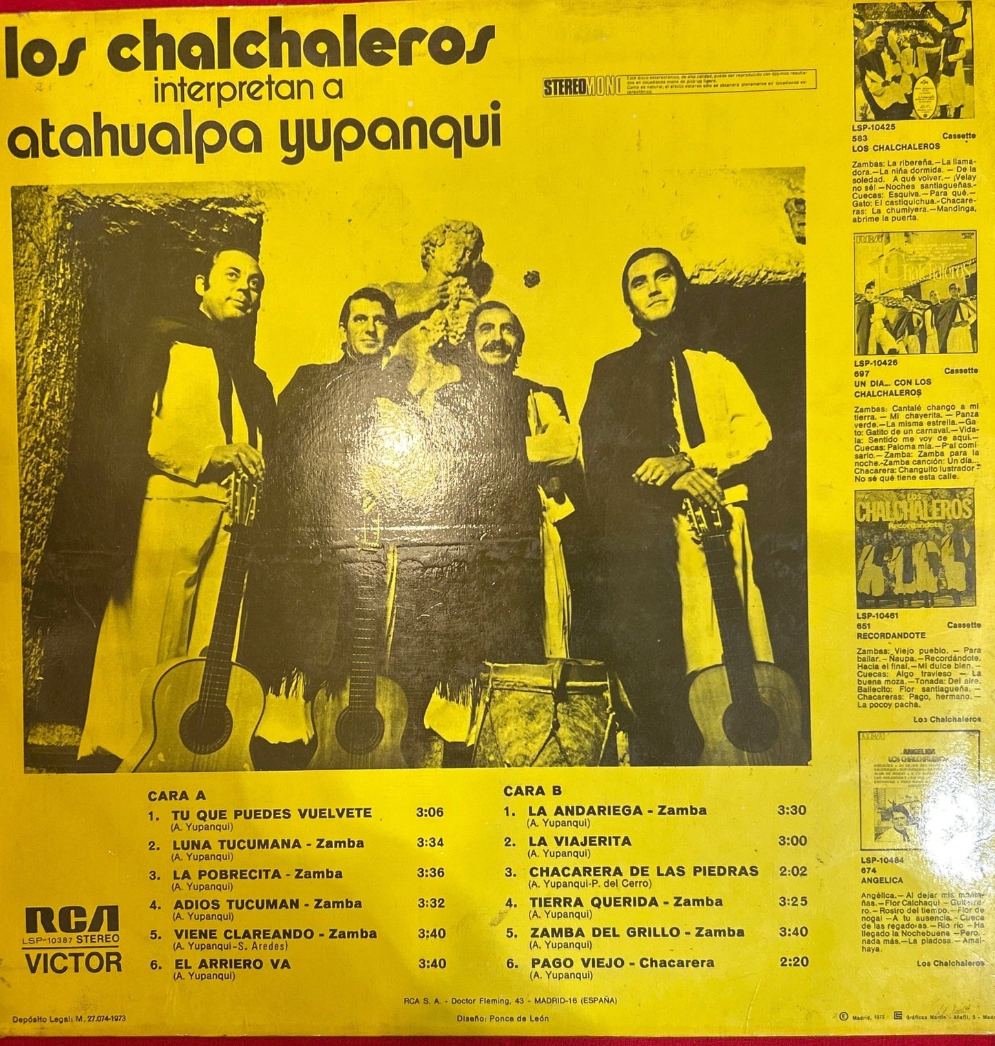 LP Los Chalchaleros – Interpretan A Atahualpa Yupanqui 2ª Mano (Producto exclusivo recogida en tienda) - DISCOS NAKASHA