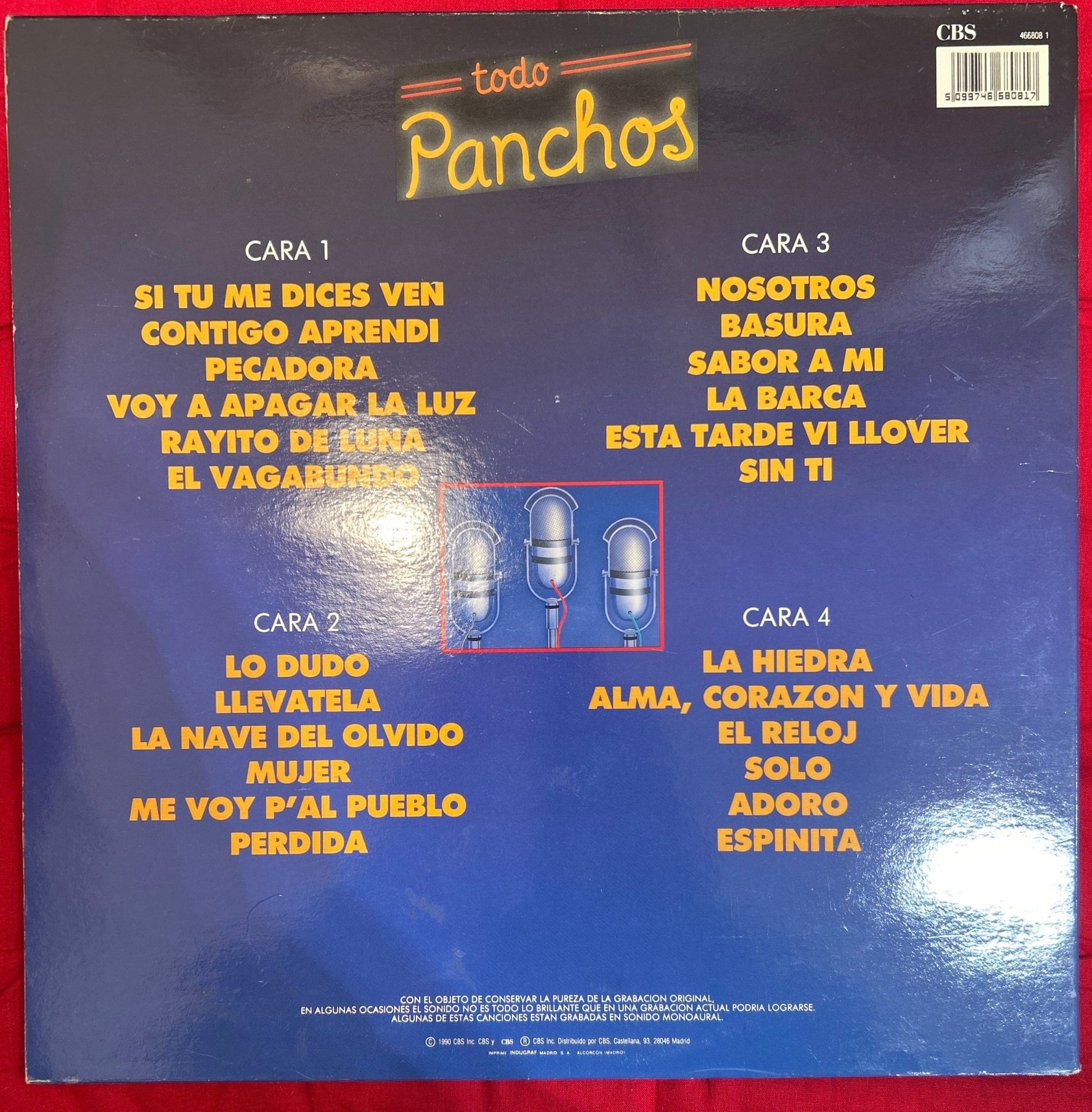 LP Los Panchos ‎– Todo Panchos (Las 24 Grandes Canciones) 2ª Mano (Producto exclusivo recogida en tienda) - DISCOS NAKASHA