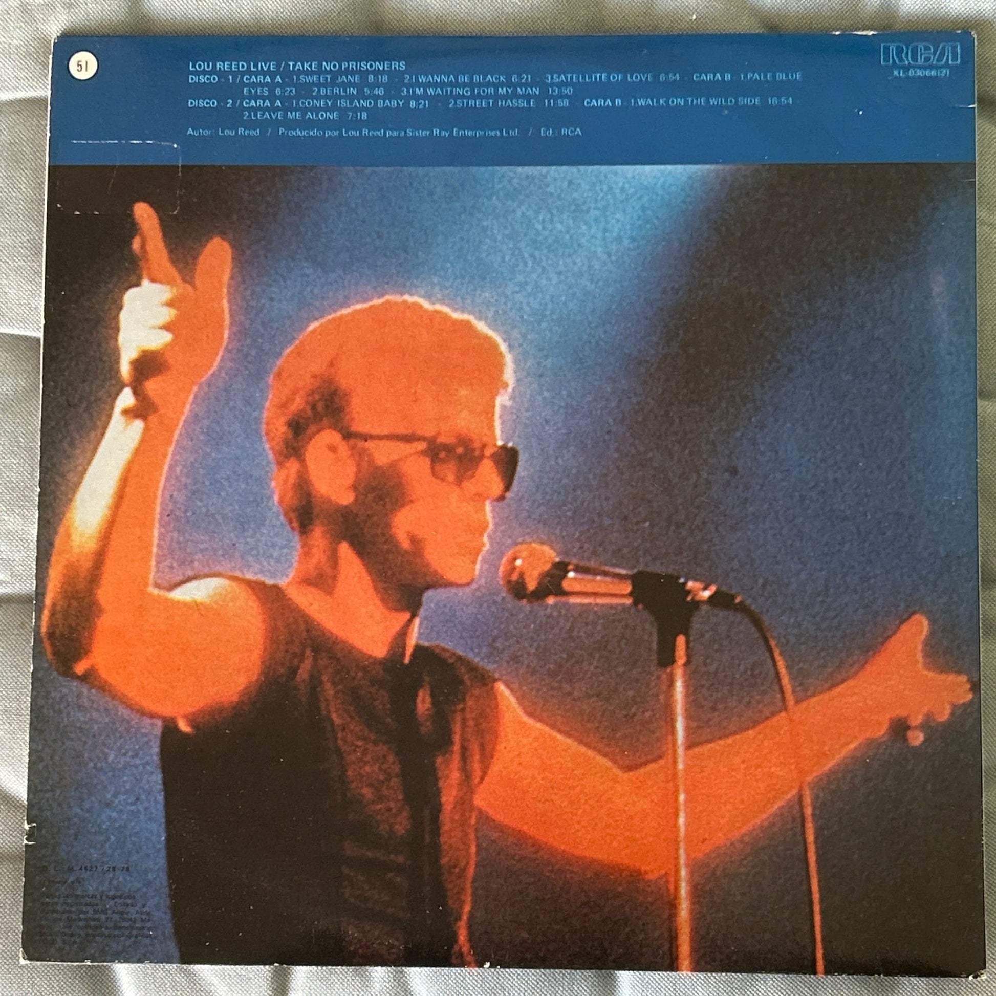 LP Lou Reed ‎– Lou Reed Live - Take No Prisoners 2ª Mano - DISCOS NAKASHA