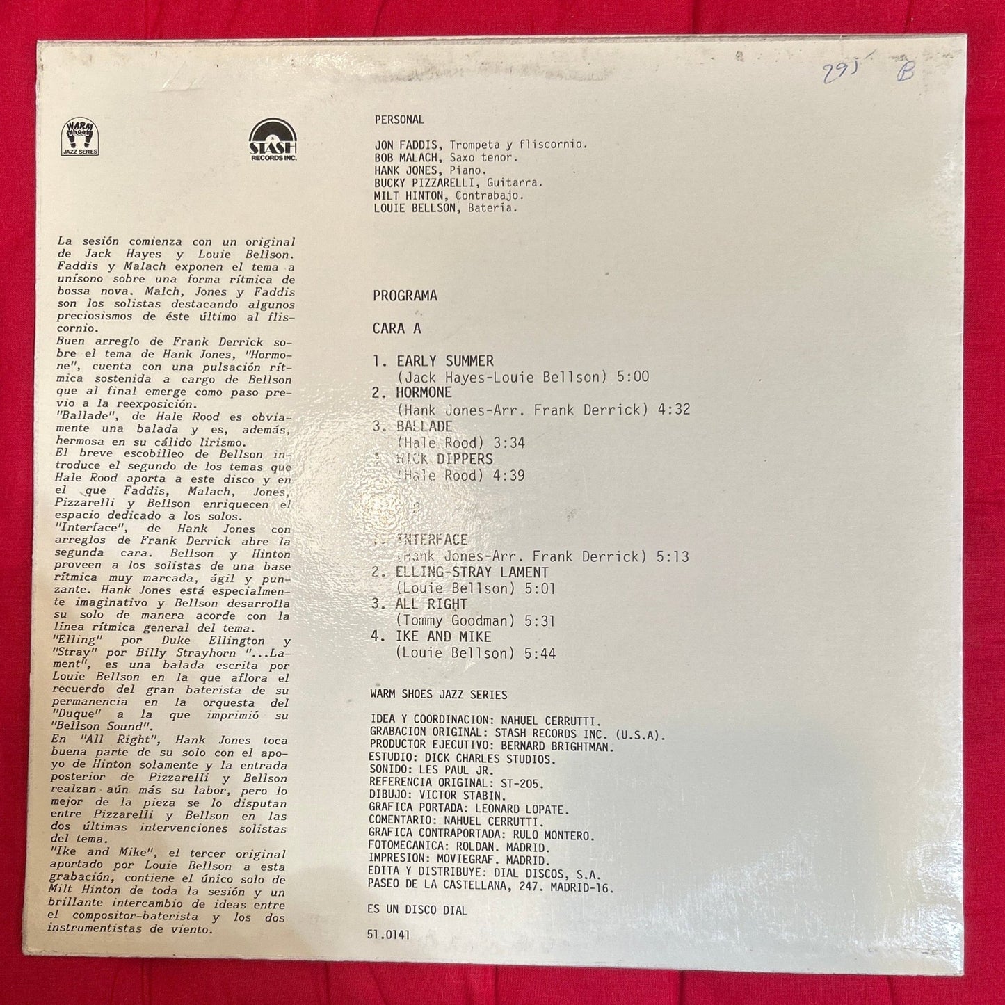 LP Louie Bellson / Jon Faddis / Milt Hinton / Hank Jones / Bob Malach / Bucky Pizzarelli ‎– Originals 2ª Mano - DISCOS NAKASHA