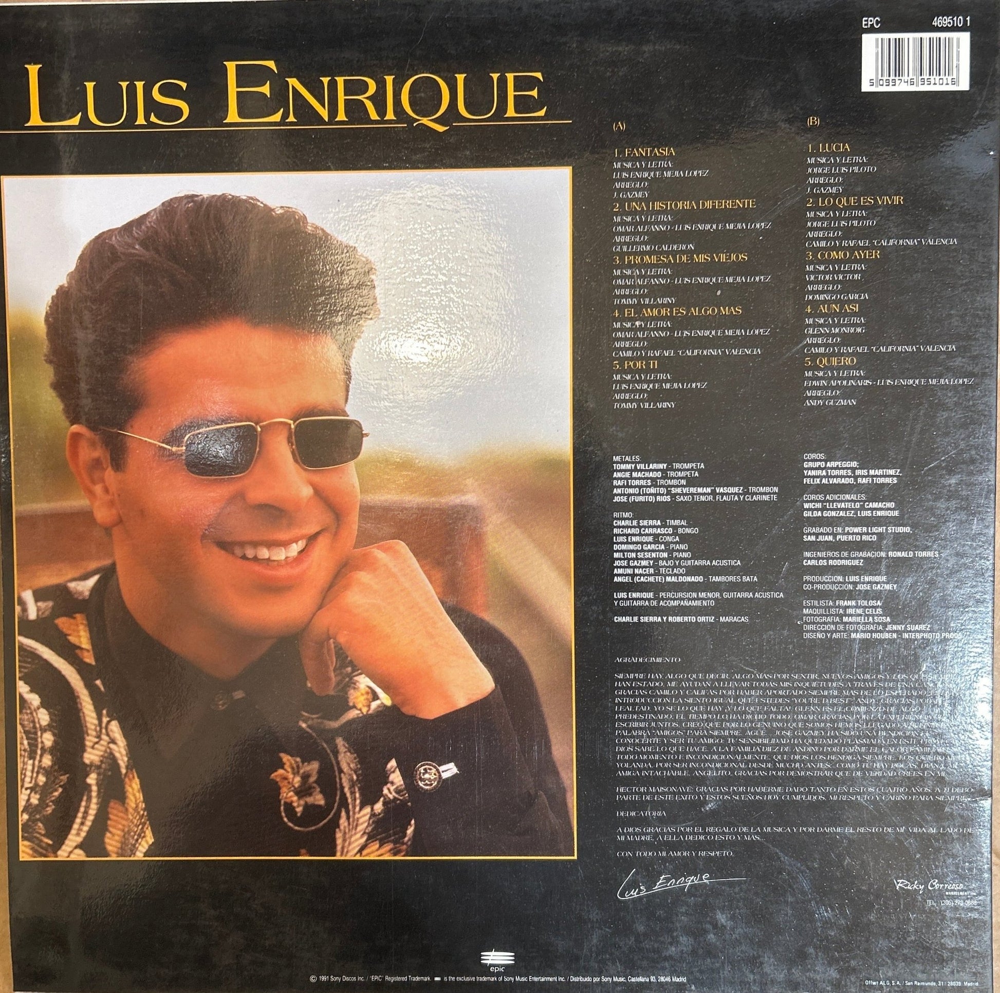 LP Luis Enrique ‎– Una Historia Diferente 2ª Mano - DISCOS NAKASHA