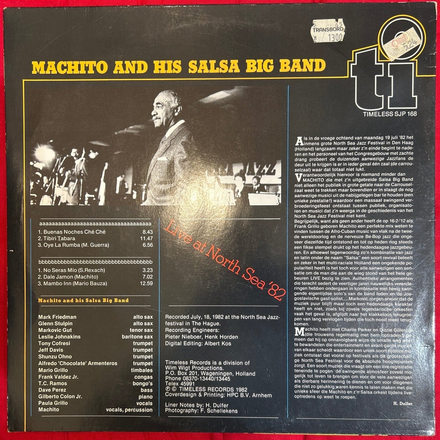 LP Machito And His Salsa Big Band ‎– Live At North Sea '82 2ª Mano - DISCOS NAKASHA