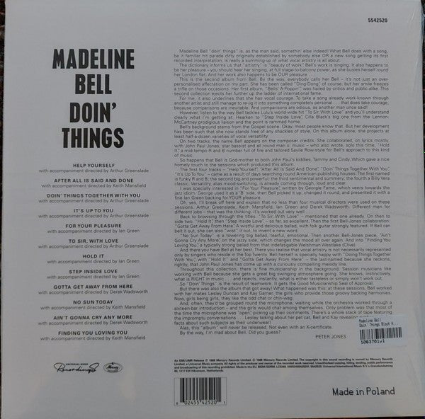 LP Madeline Bell – Doin' Things Nuevo precintado - DISCOS NAKASHA
