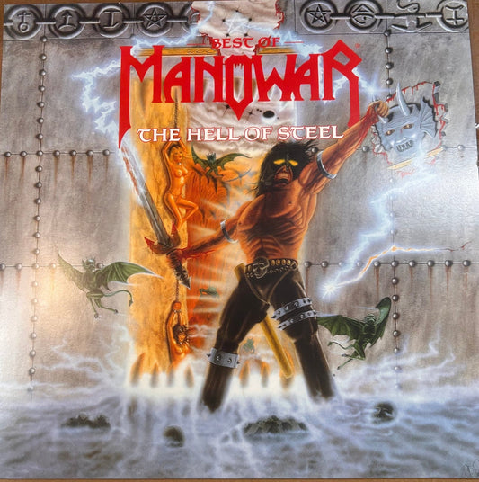 LP Manowar ‎– Best Of Manowar - The Hell Of Steel 2ª Mano - DISCOS NAKASHA